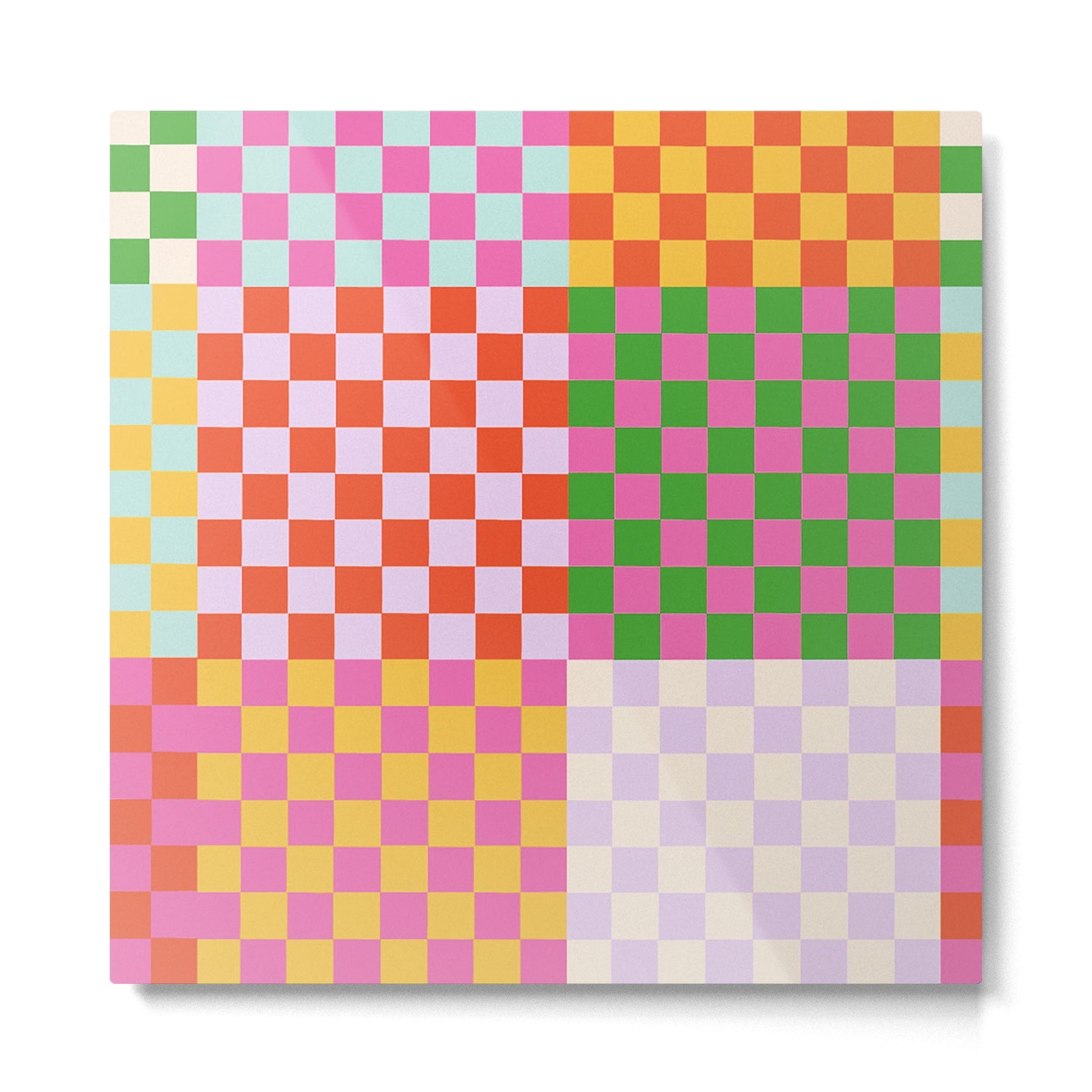 Happy patchwork Metal Print | TeksDecor