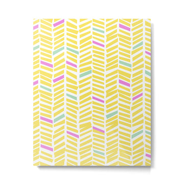 Herringbone Yellow Metal Print | TeksDecor