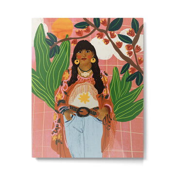 Hippie Girl Metal Print | TeksDecor