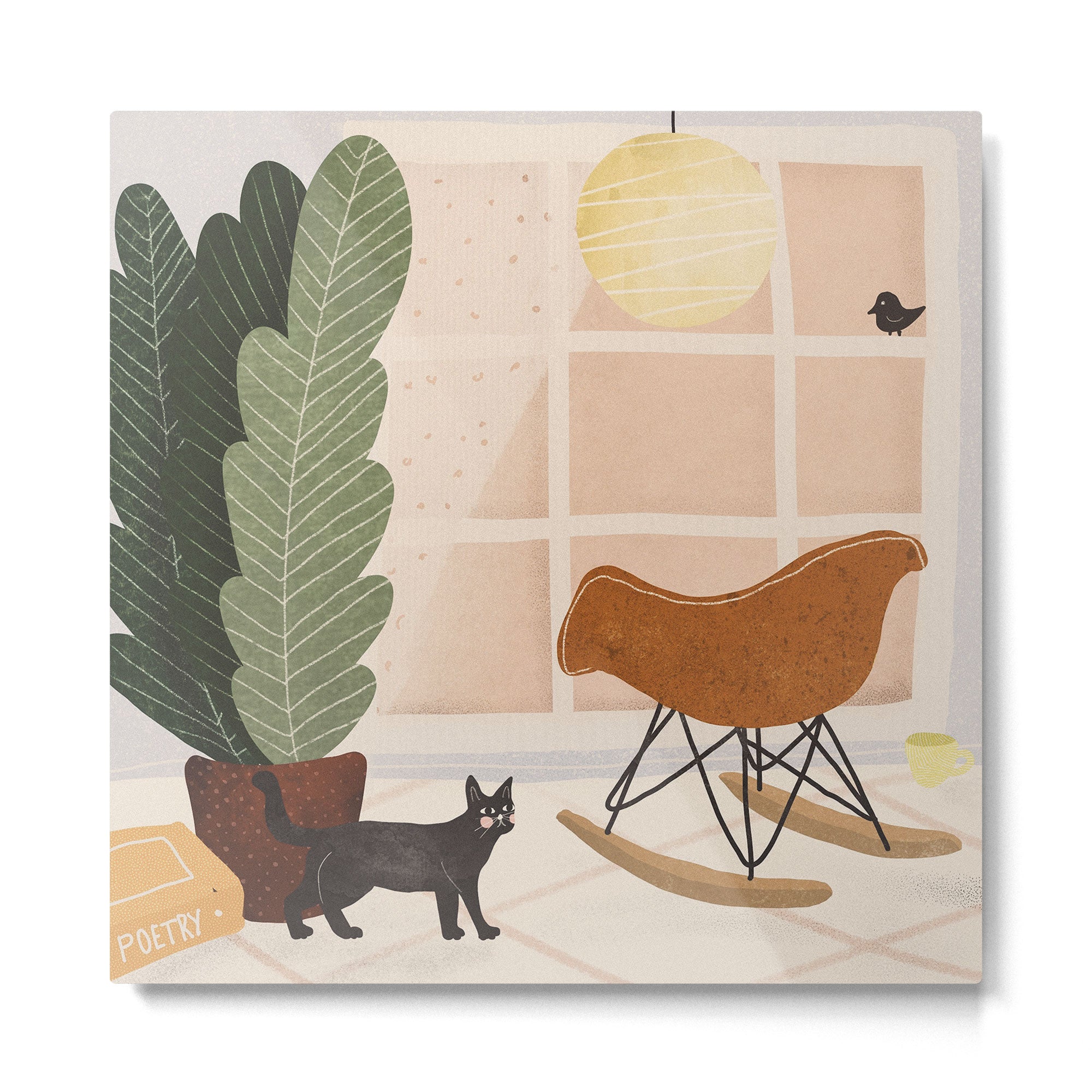 Interior and Cat Metal Print | TeksDecor