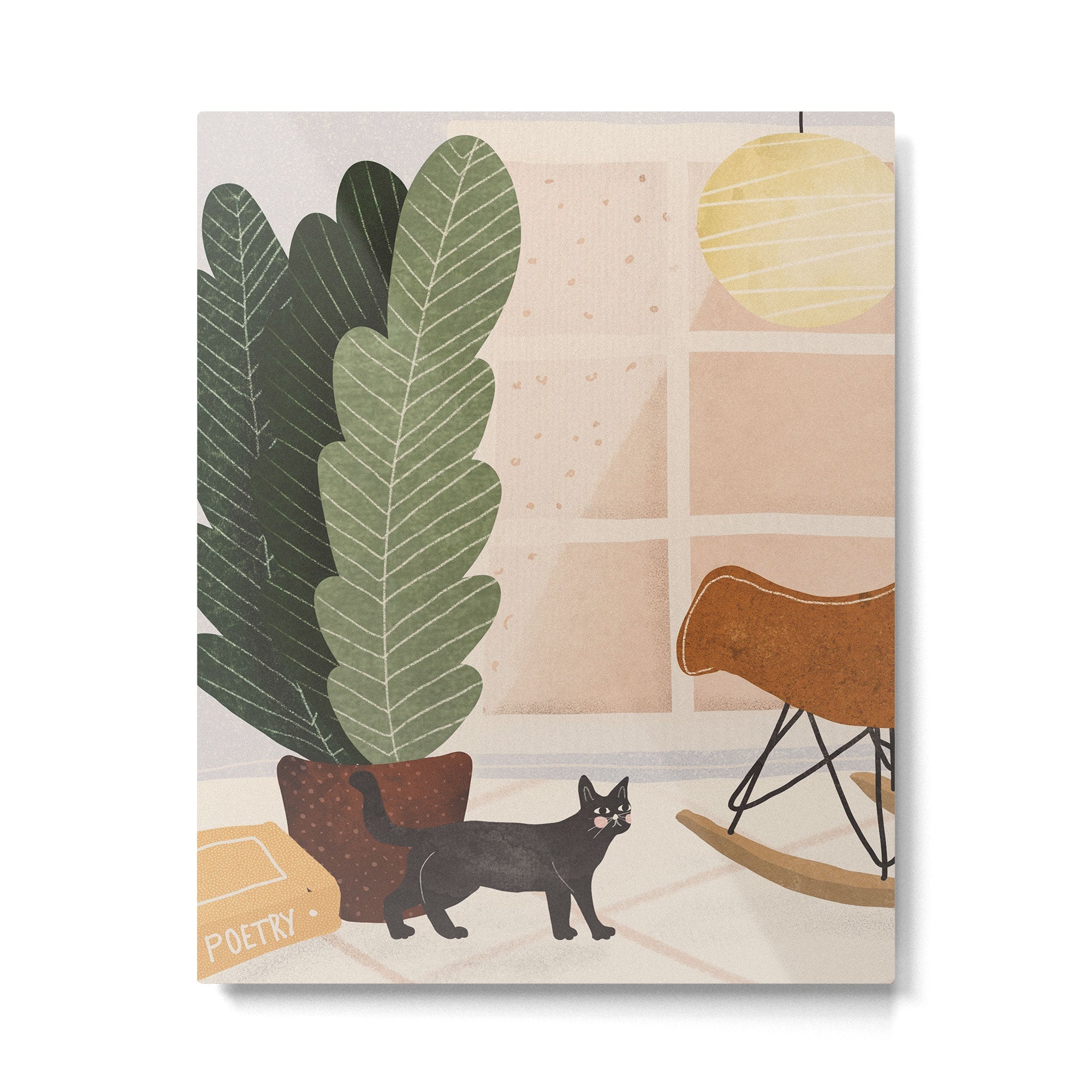 Interior and Cat Metal Print | TeksDecor