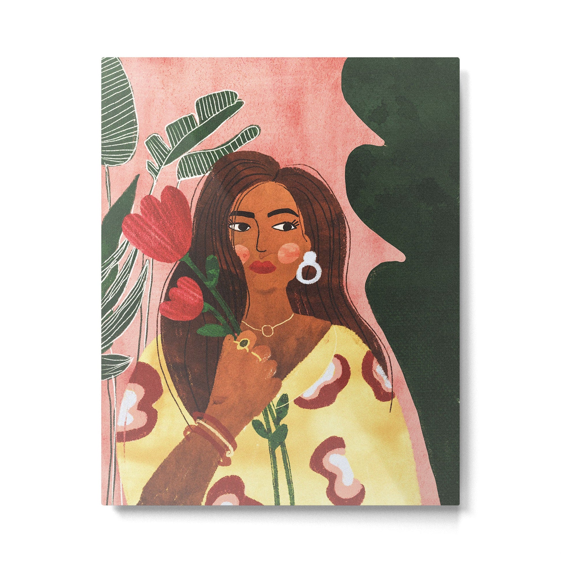 Lady with Tulip Metal Print | TeksDecor