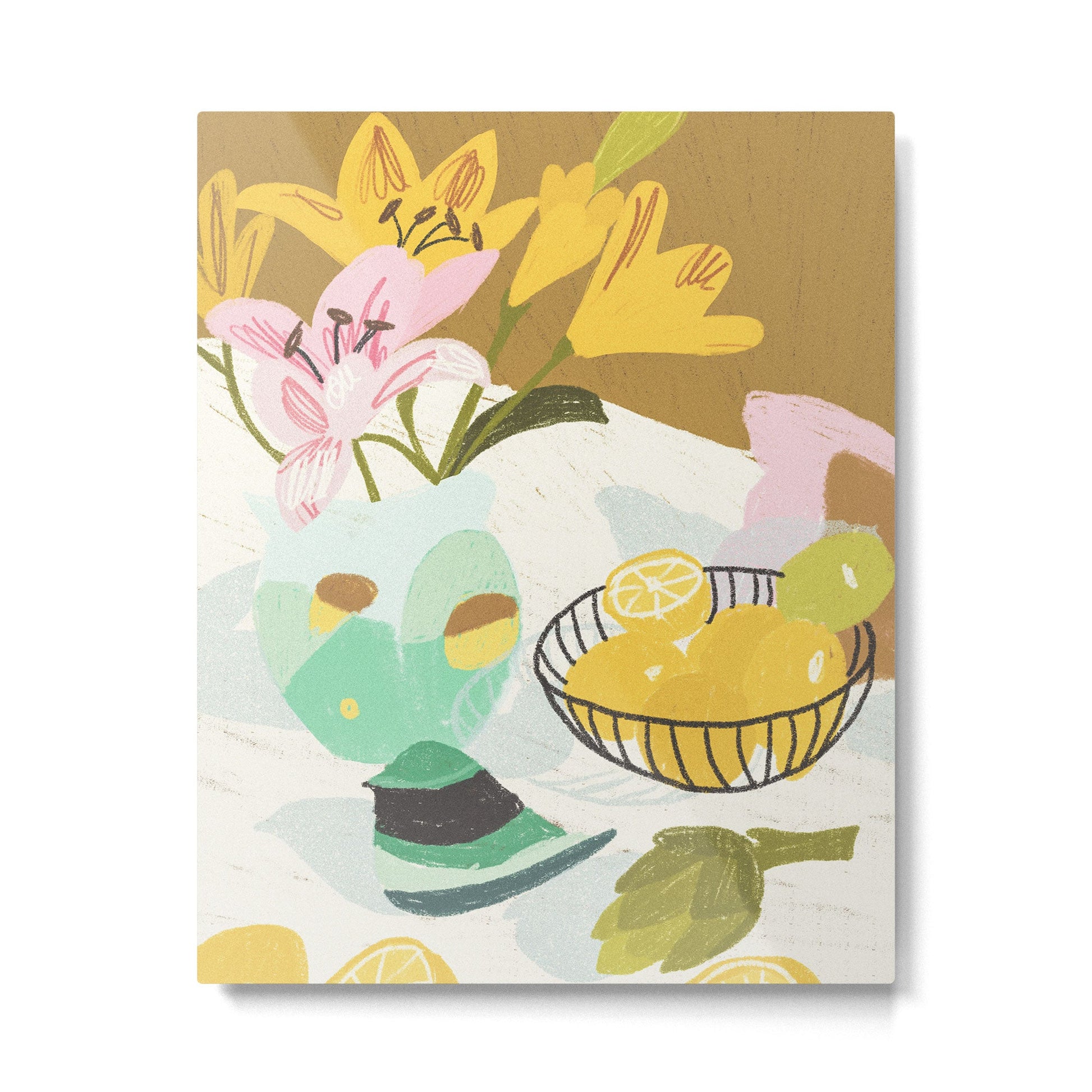 Lemons and Lilies Metal Print | TeksDecor