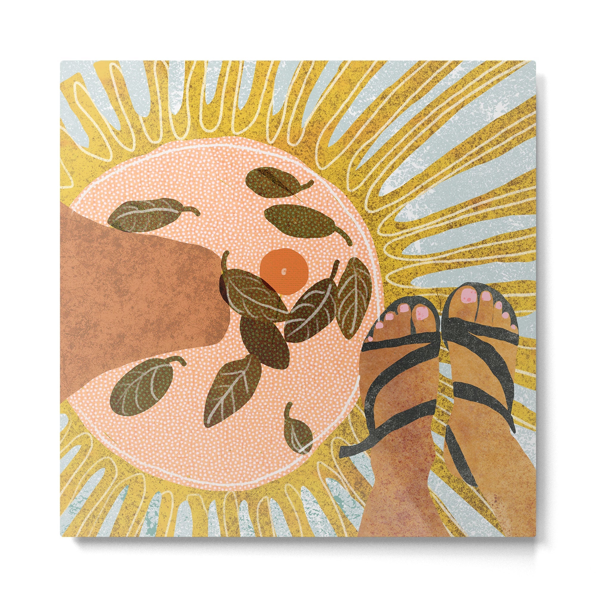Malaga Orange Metal Print | TeksDecor