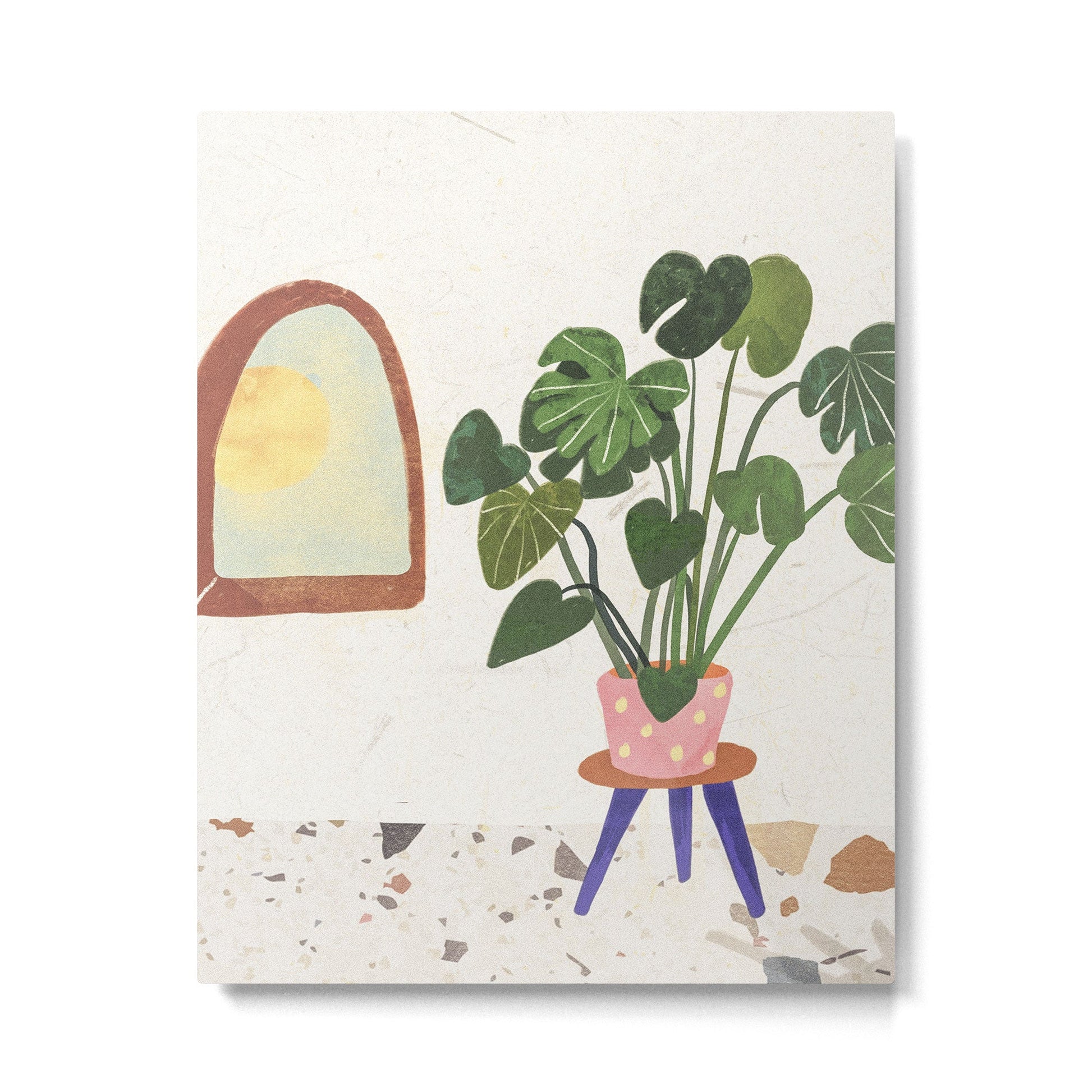 Marble Monstera Metal Print | TeksDecor
