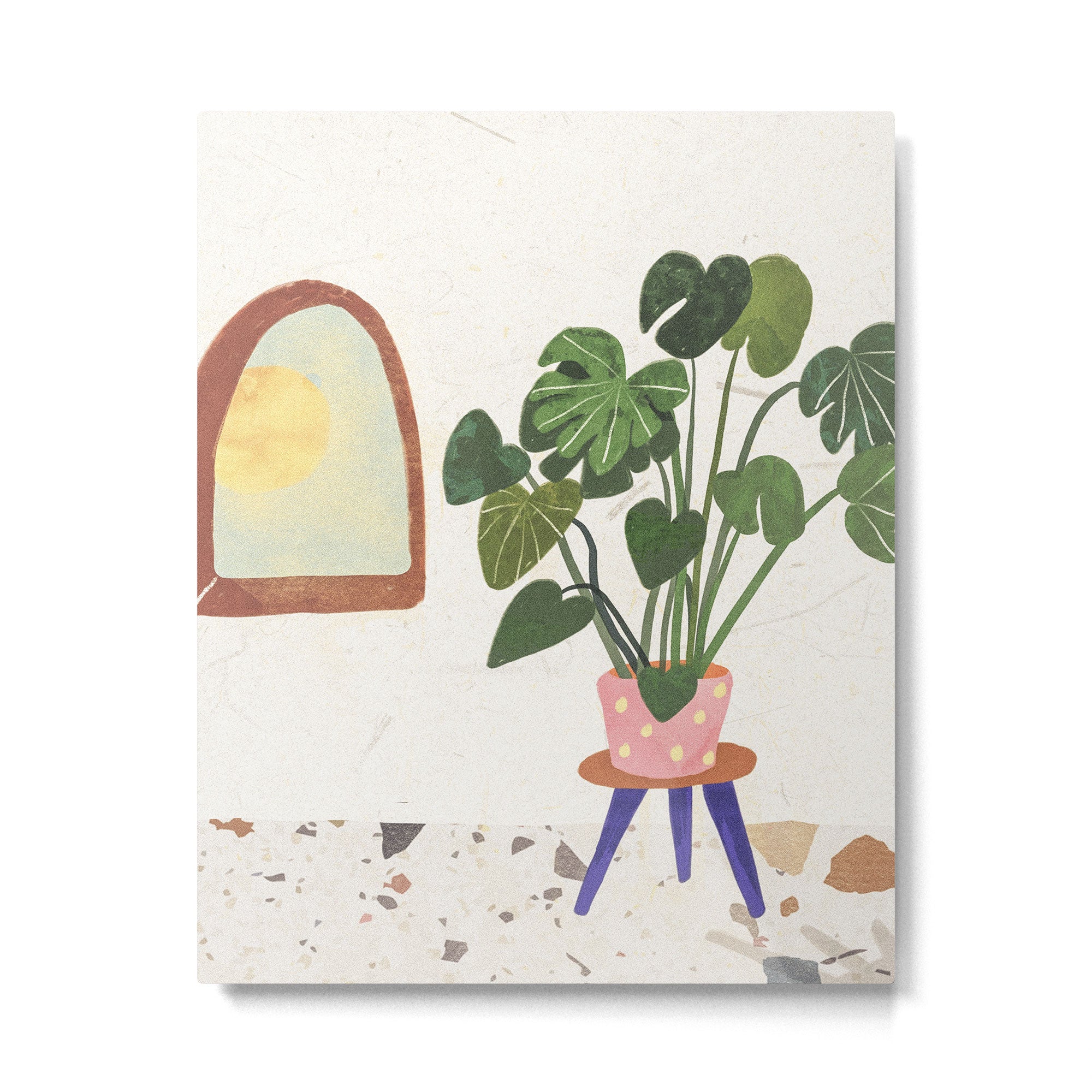 Marble Monstera Metal Print | TeksDecor