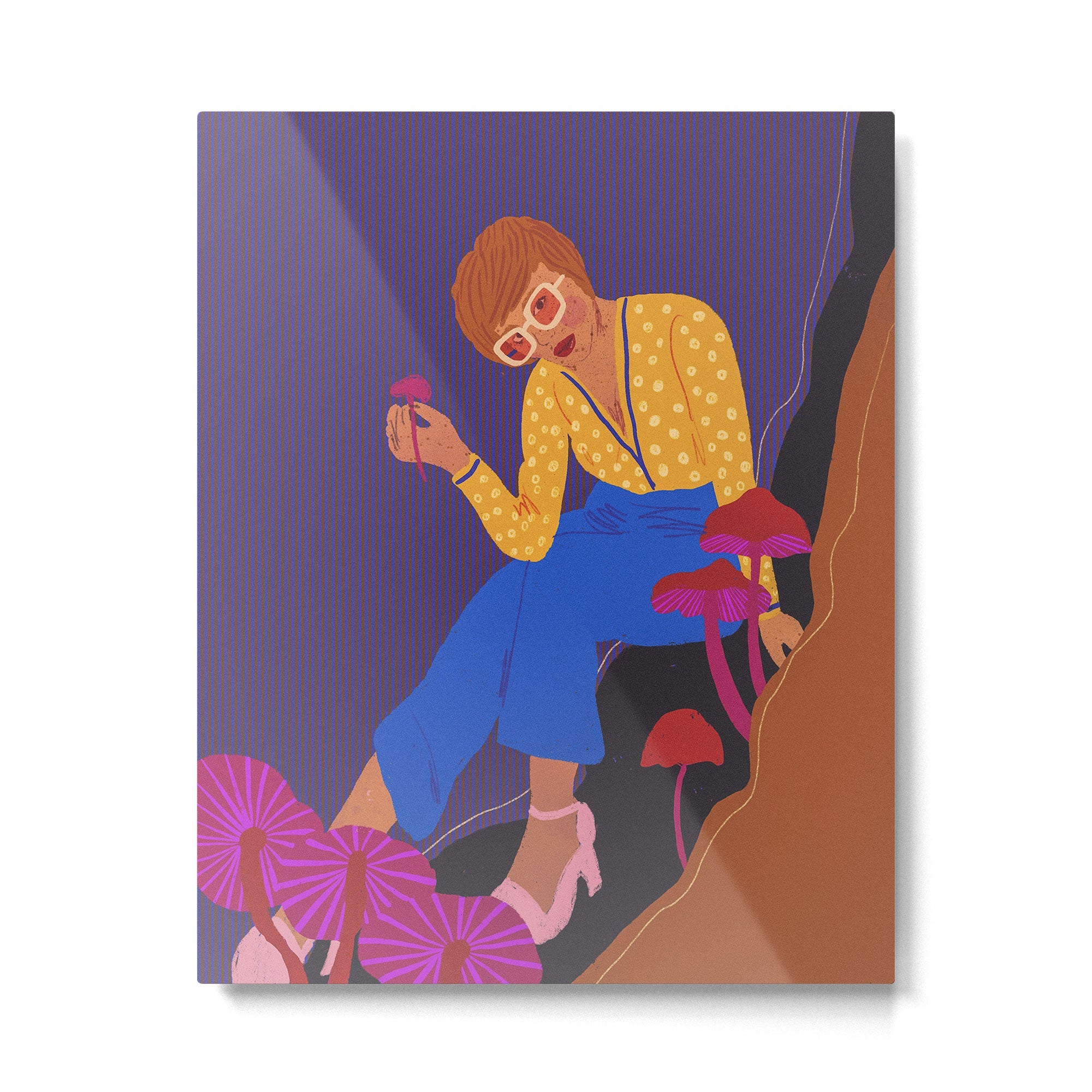 Mushrooms girl Metal Print | TeksDecor