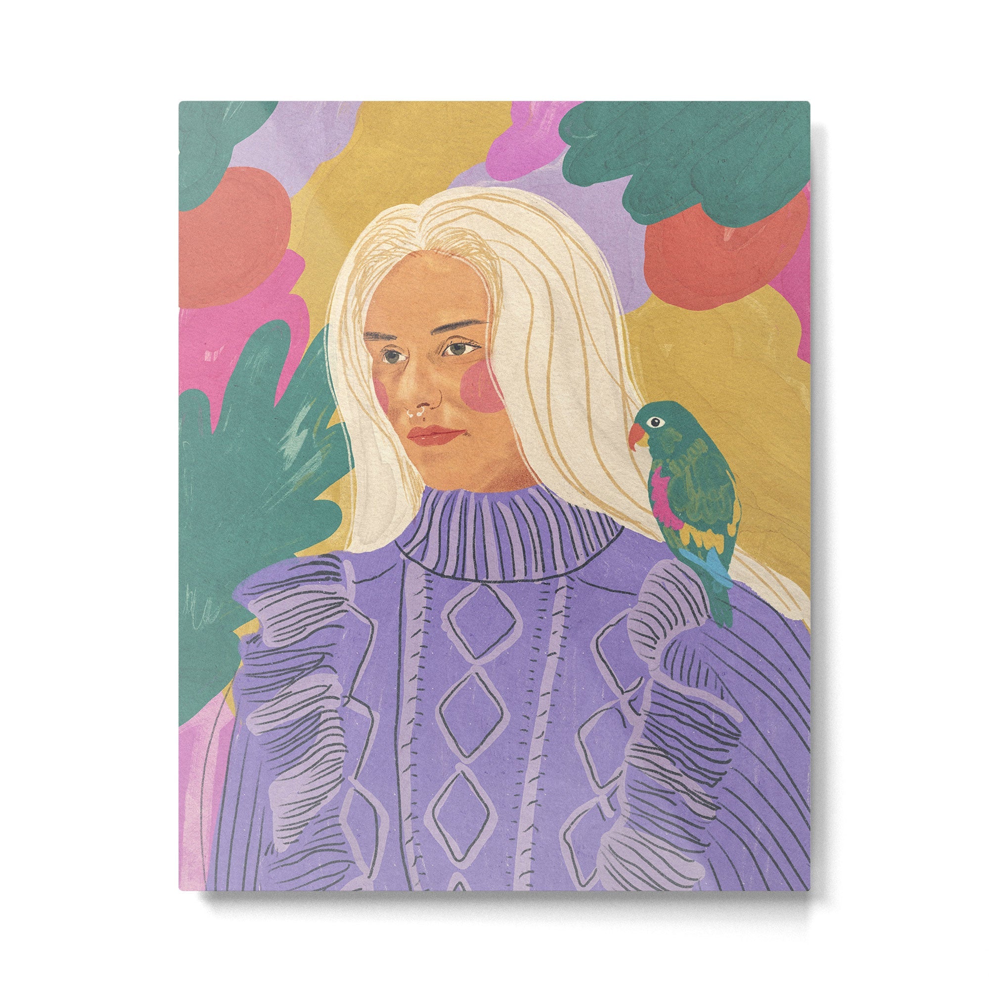 Parrot owner portrait Metal Print | TeksDecor