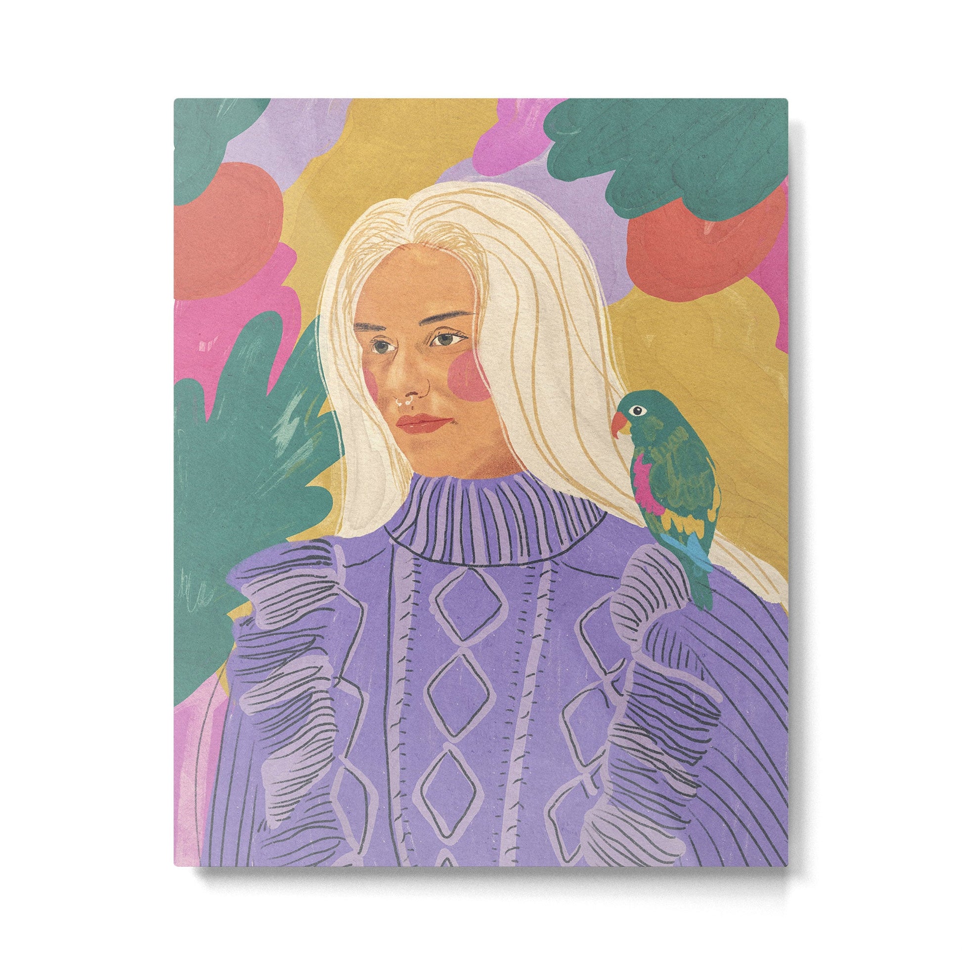 Parrot owner portrait Metal Print | TeksDecor