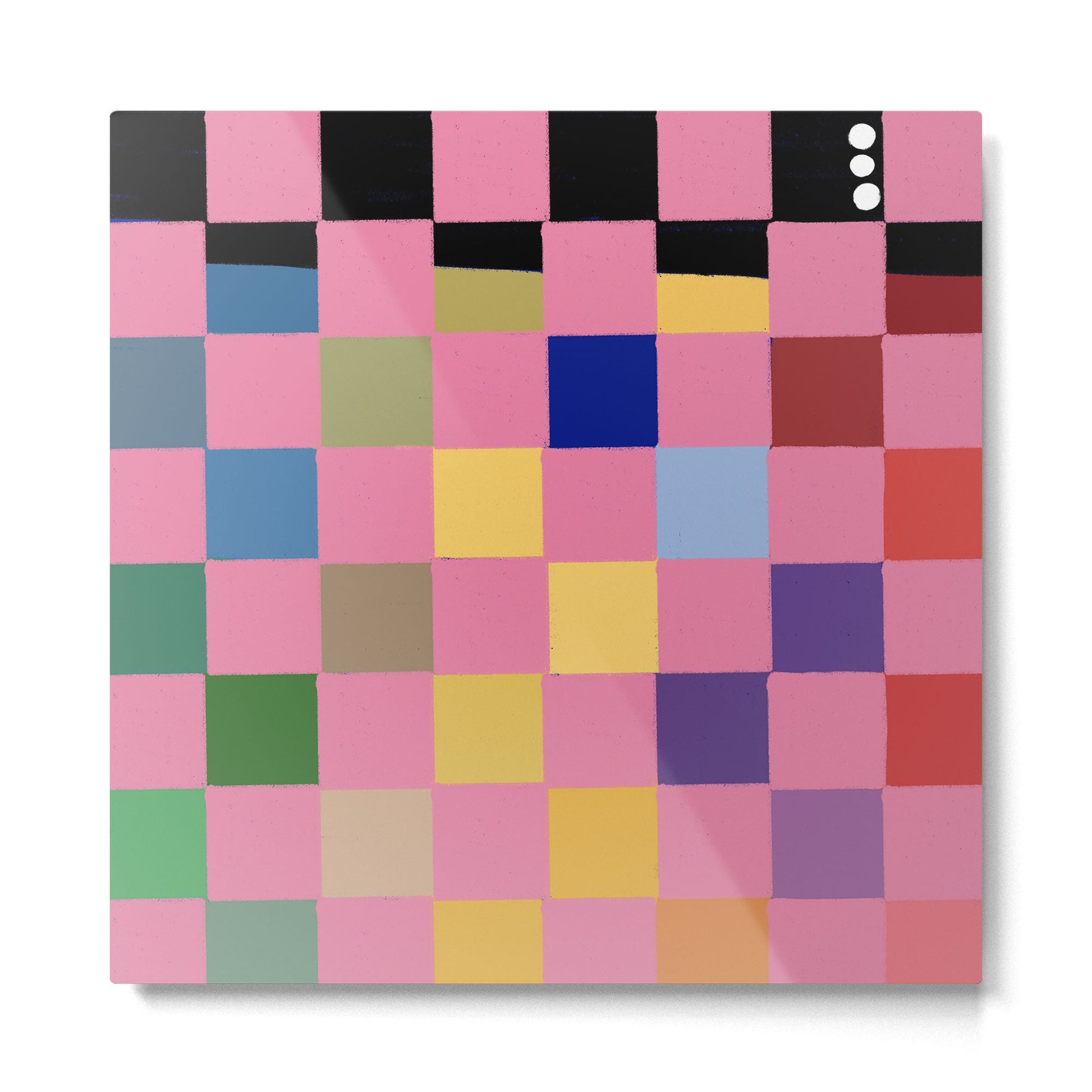 Pink squares Metal Print | TeksDecor