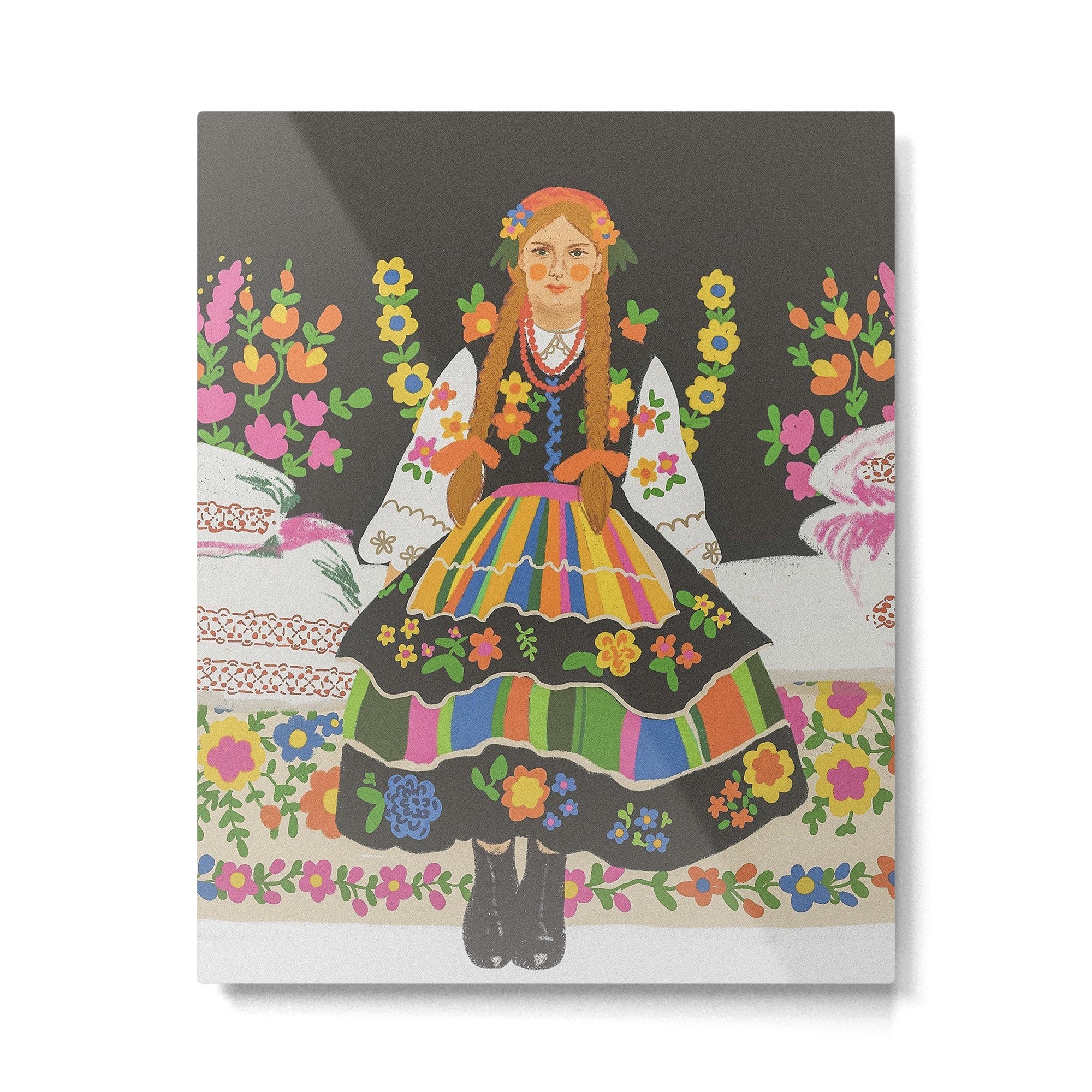 Polish folk girl Metal Print | TeksDecor