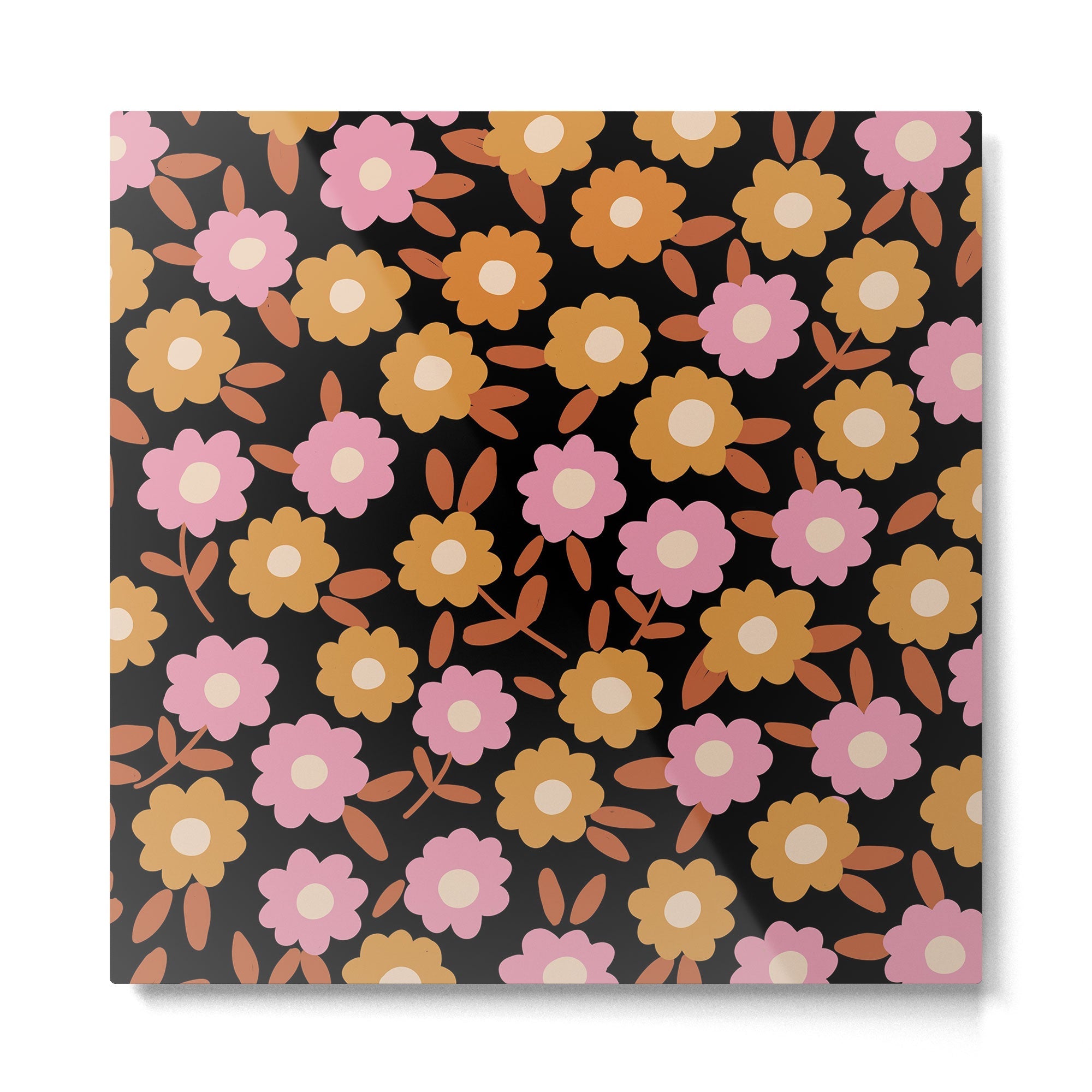Retro flora Metal Print | TeksDecor