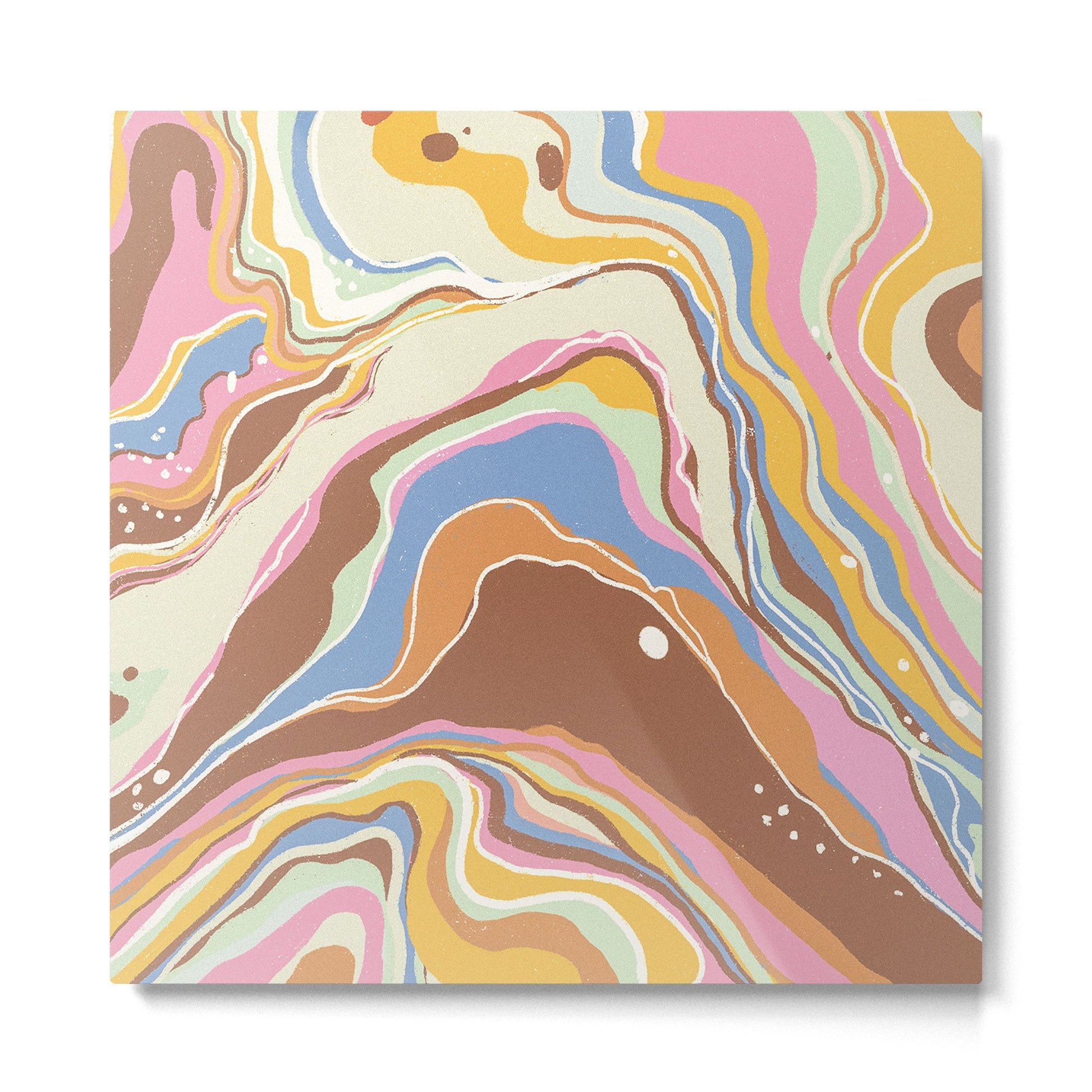 Retro marble #2 Metal Print | TeksDecor