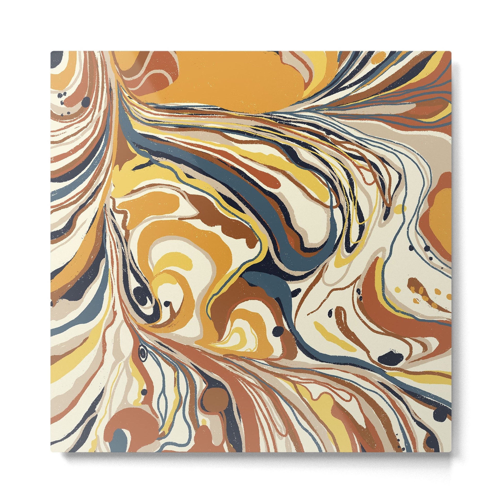 Retro marble #4 Metal Print | TeksDecor