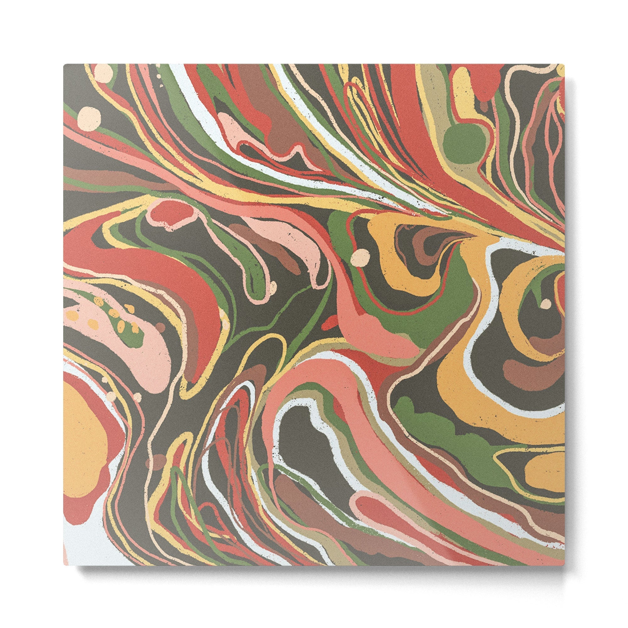 Retro marble #5 Metal Print | TeksDecor