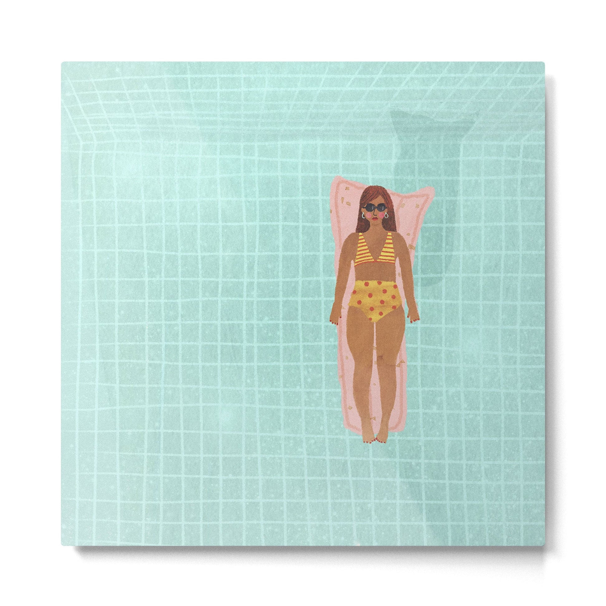 Swimming in Blue Metal Print | TeksDecor