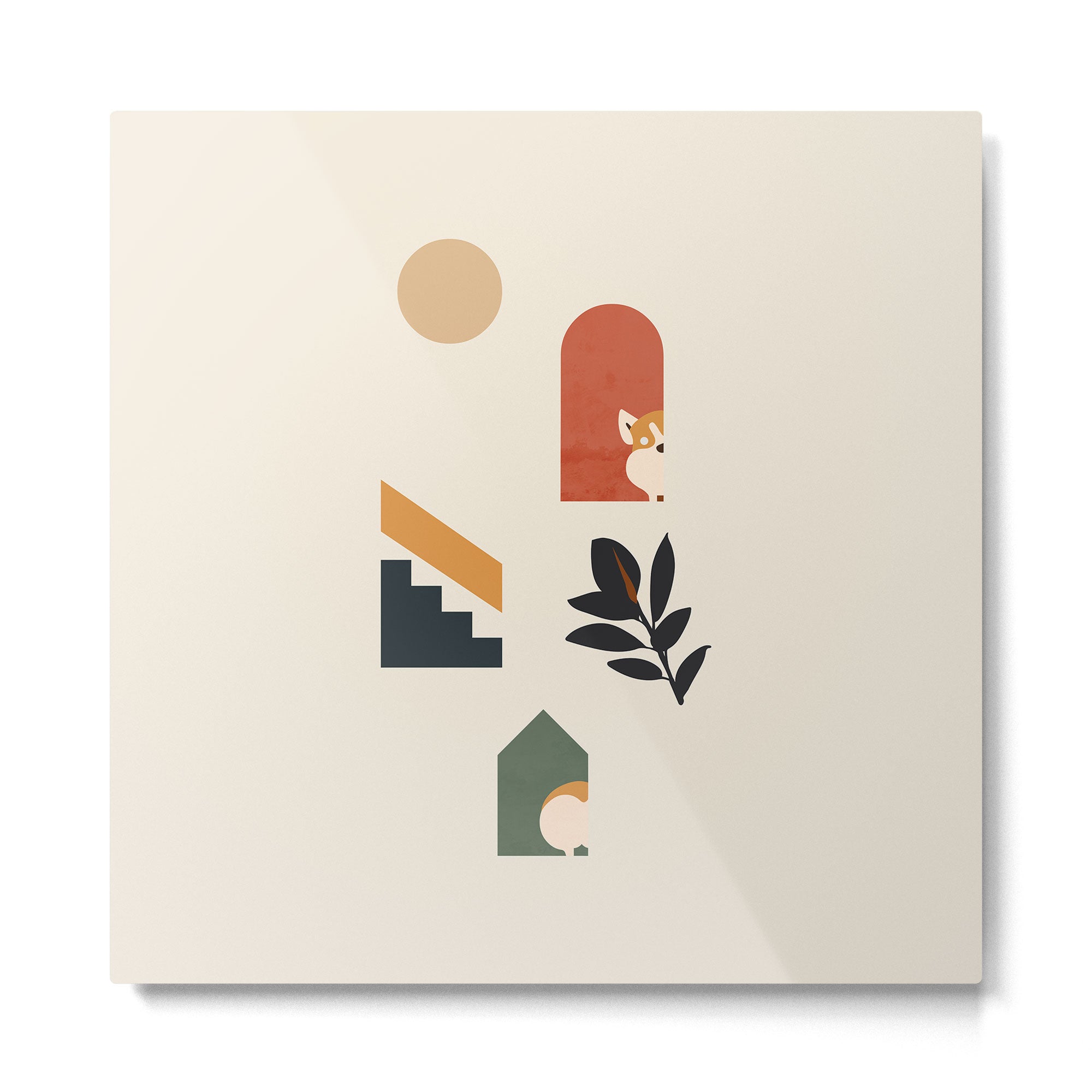 Hide and Seek Corgi Metal Print | TeksDecor