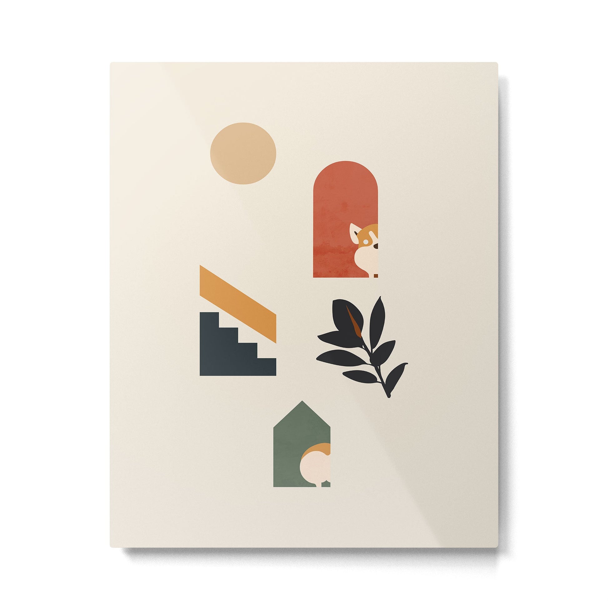 Hide and Seek Corgi Metal Print | TeksDecor