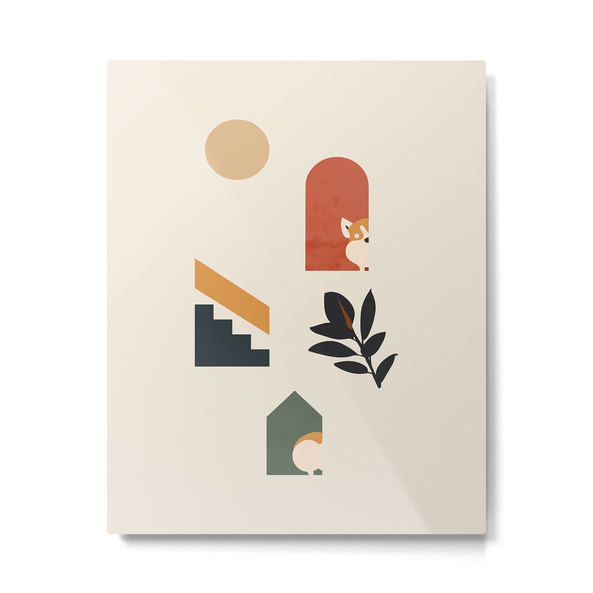 Hide and Seek Corgi Metal Print | TeksDecor