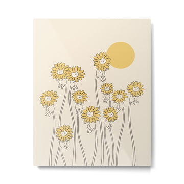 Cat and Plant 45 Metal Print | TeksDecor