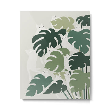 Cat and Plant 47 Metal Print | TeksDecor