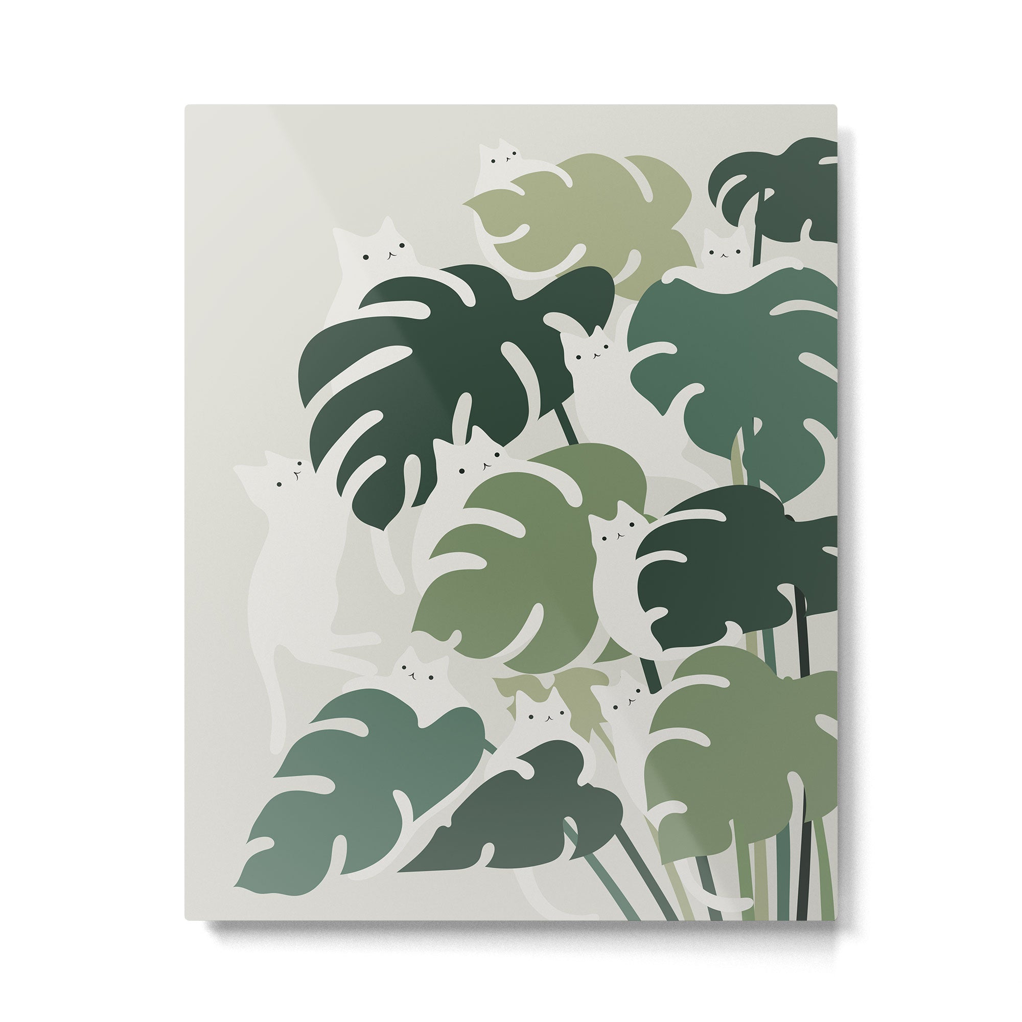 Cat and Plant 47 Metal Print | TeksDecor