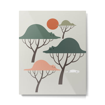 Cat Landscape 128 Metal Print | TeksDecor
