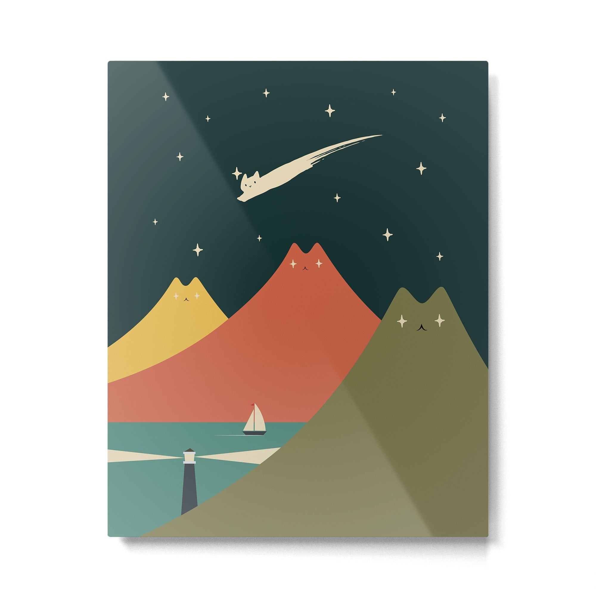 Cat Landscape 130 Metal Print | TeksDecor