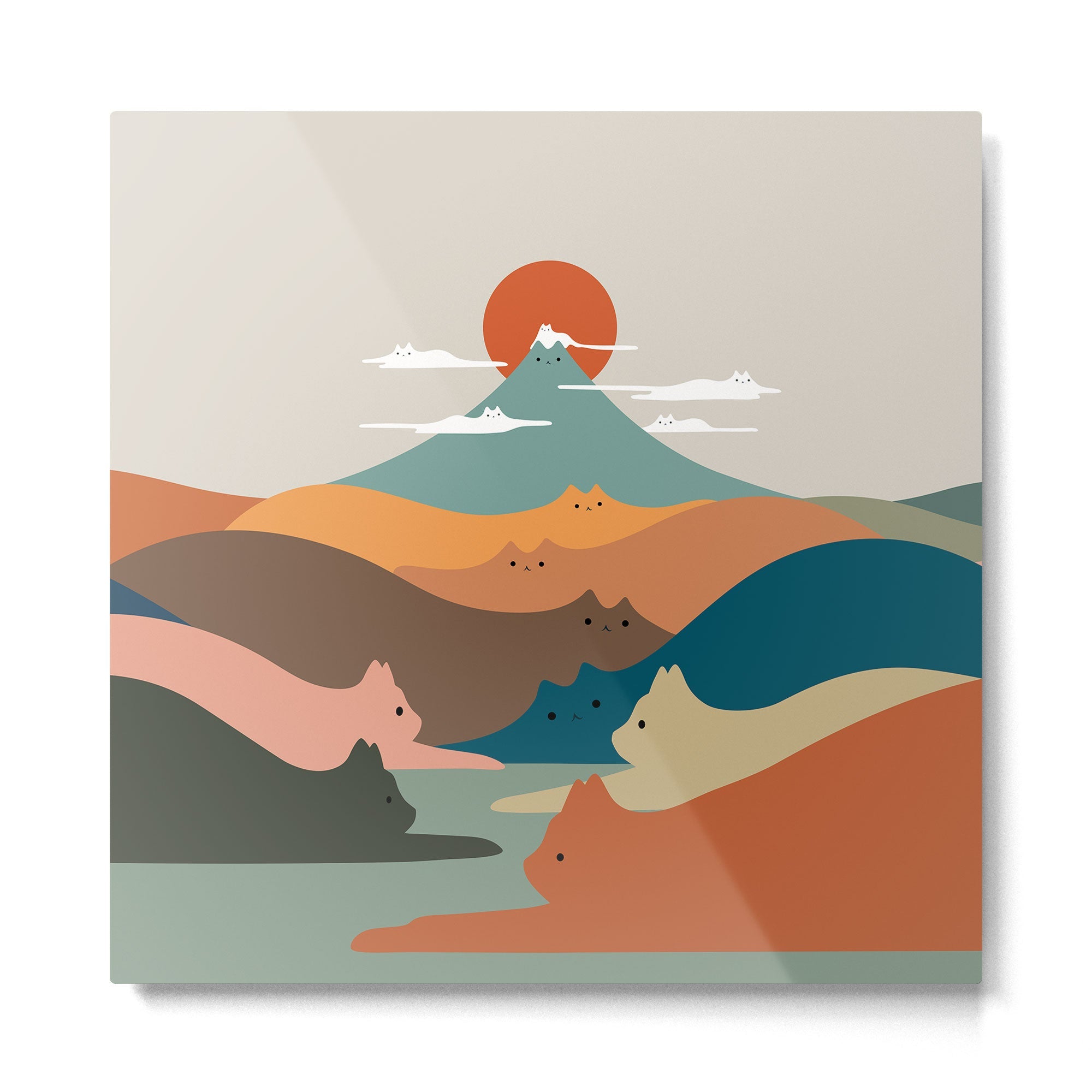 Cat Landscape 132 Metal Print | TeksDecor