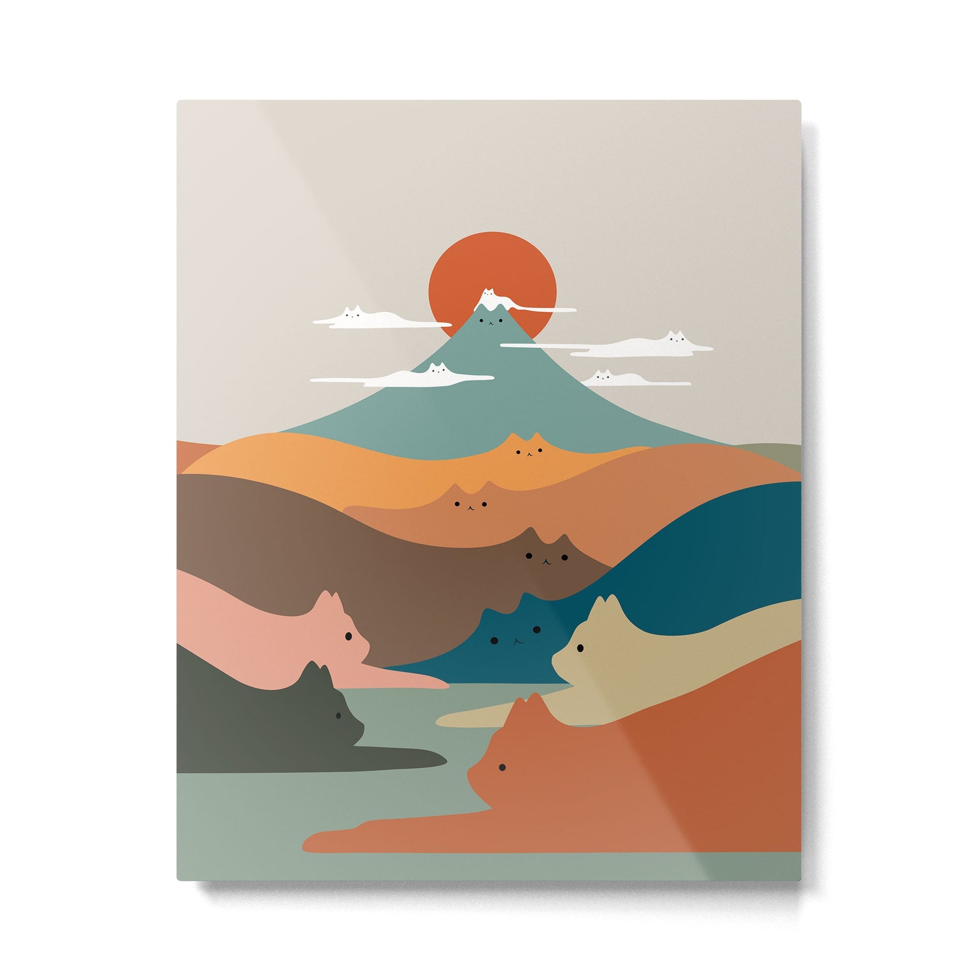 Cat Landscape 132 Metal Print | TeksDecor