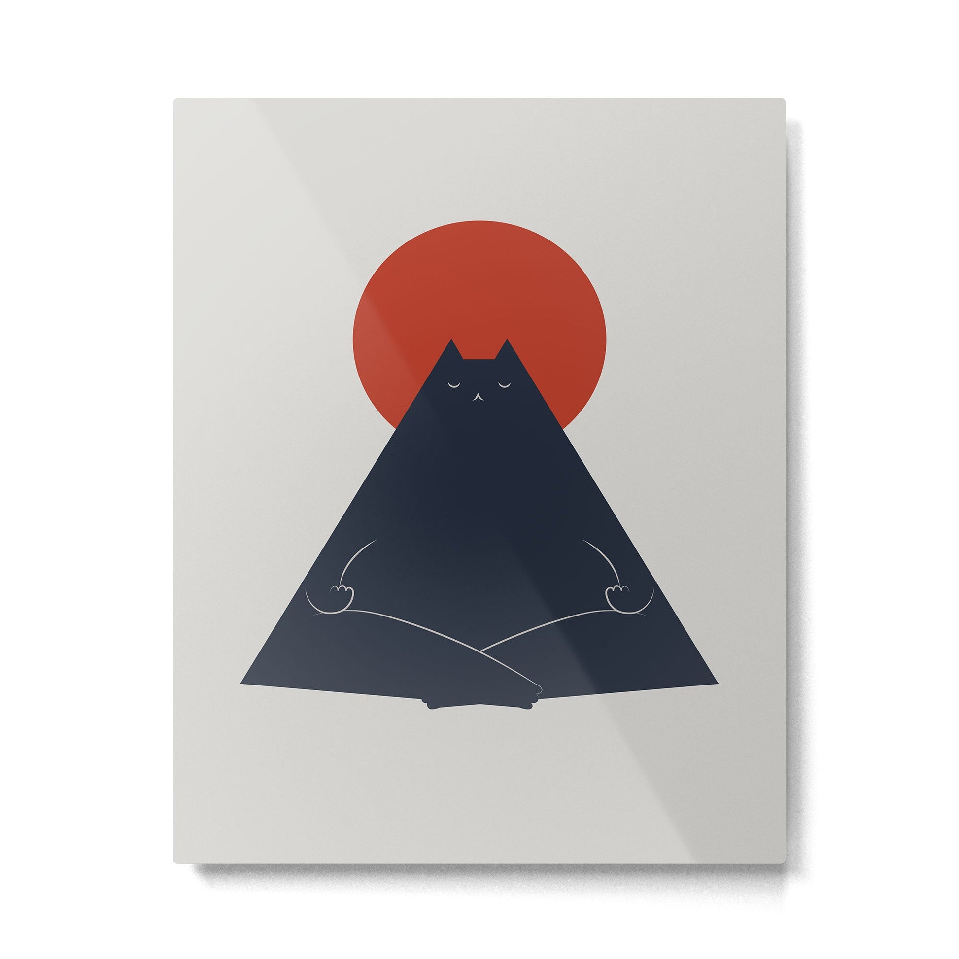 Cat Landscape 63: Meow-ditation Metal Print | TeksDecor