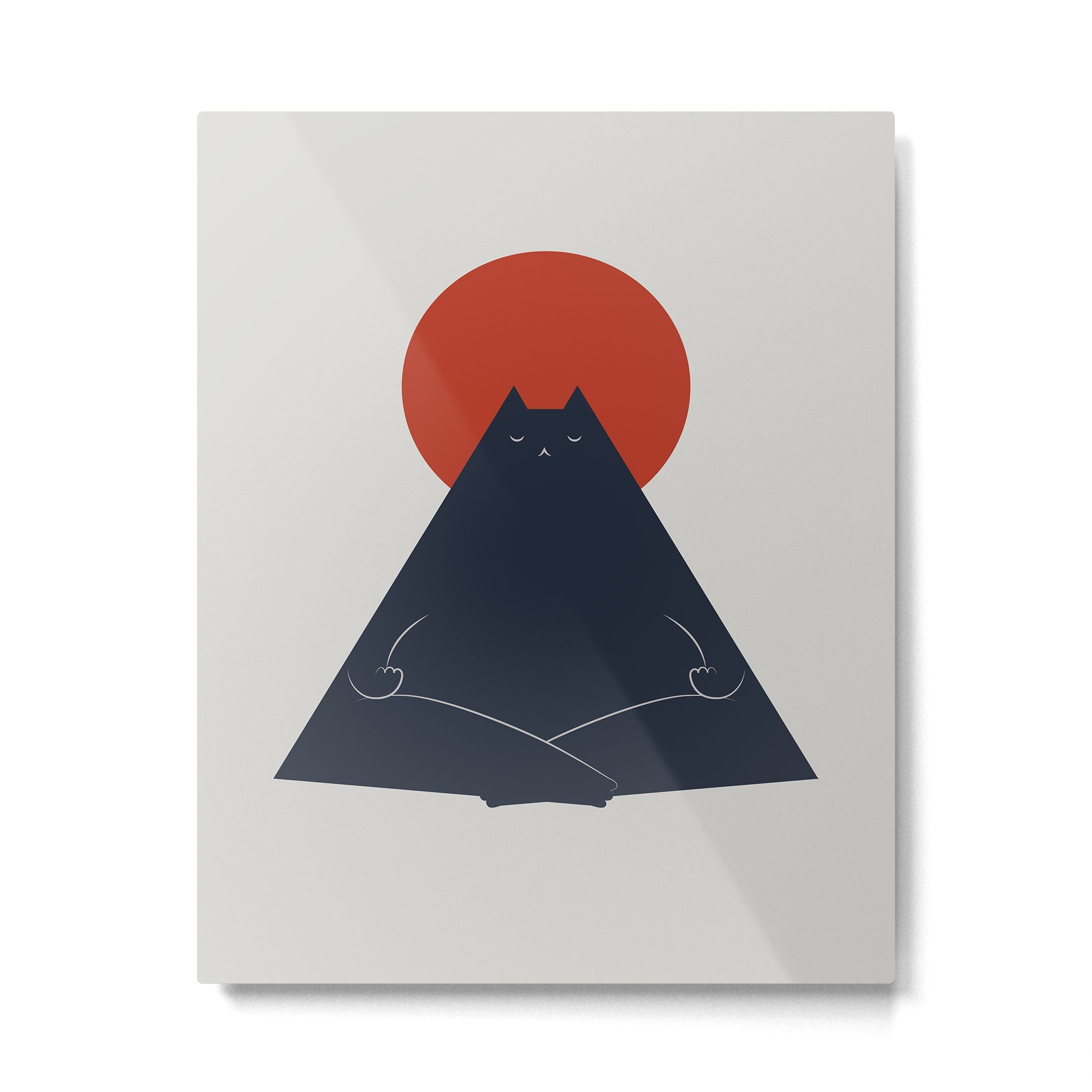 Cat Landscape 63: Meow-ditation Metal Print | TeksDecor