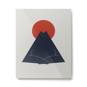 Cat Landscape 63: Meow-ditation Metal Print | TeksDecor