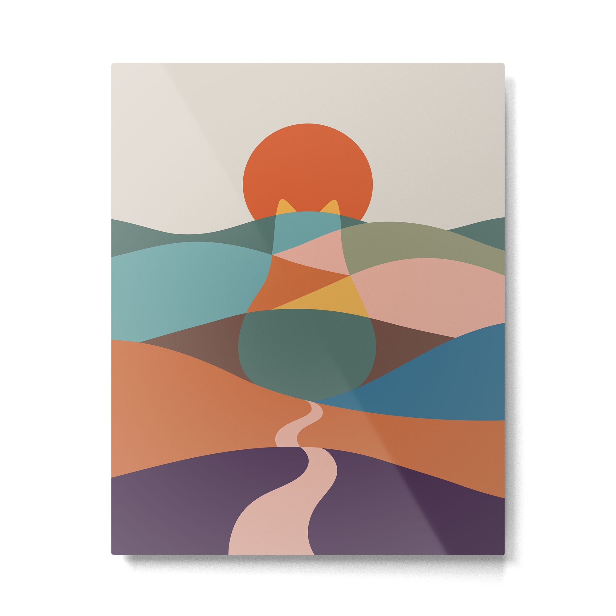 Cat Landscape 65 Metal Print | TeksDecor
