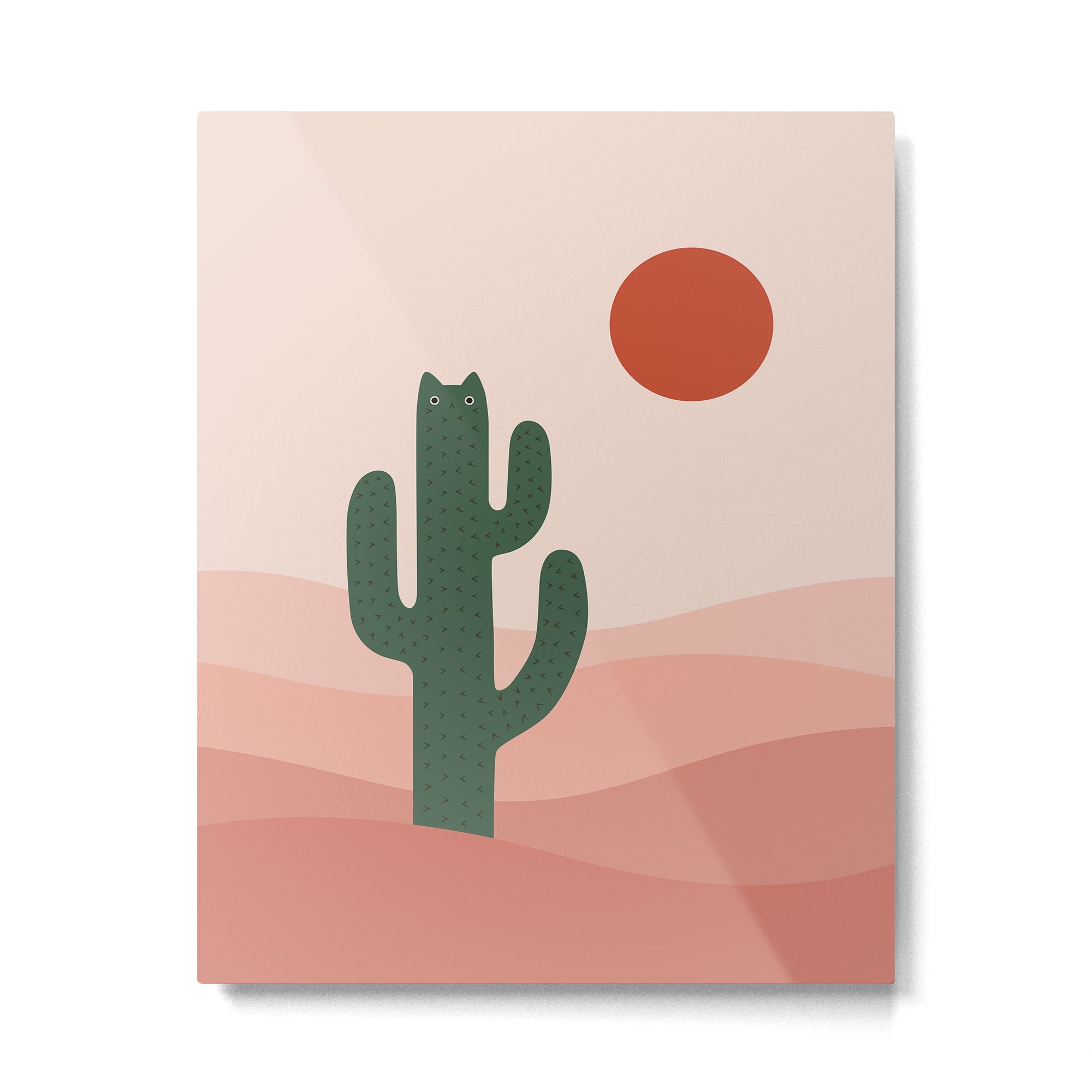 Cat Landscape 84: Cat-tus Metal Print | TeksDecor