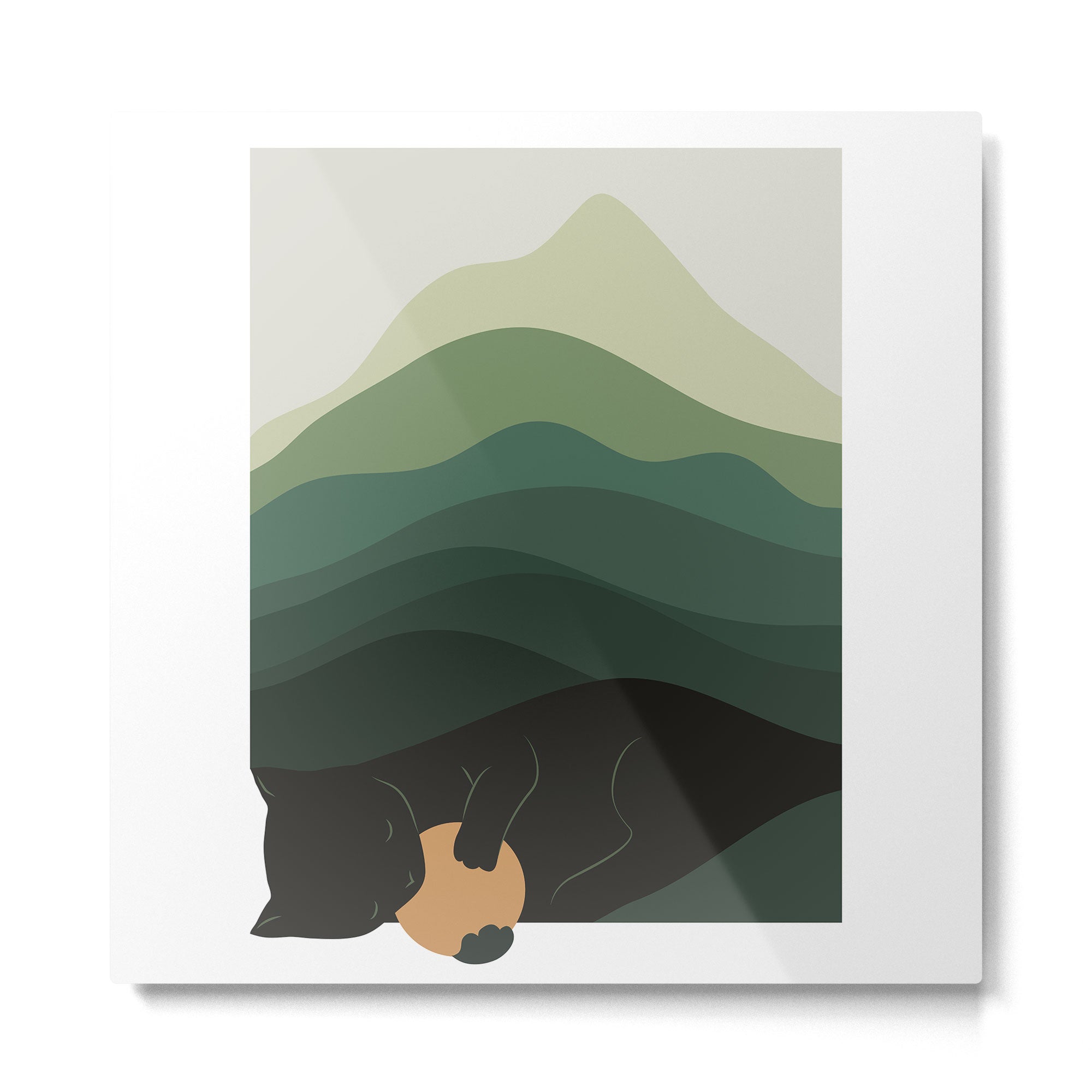 Cat Landscape 8B: Where does the Sun go? Metal Print | TeksDecor