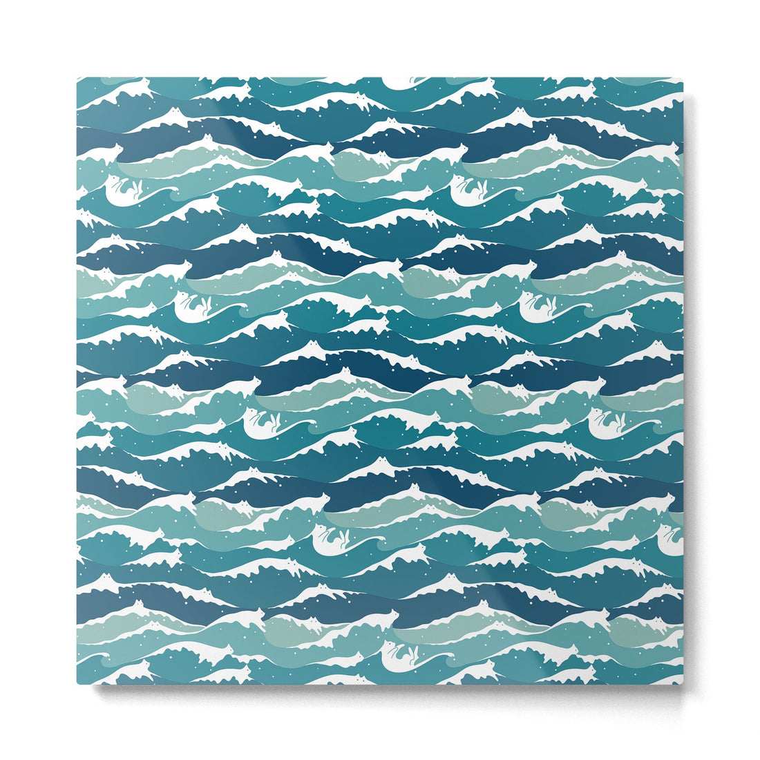Cat waves pattern Metal Print | TeksDecor
