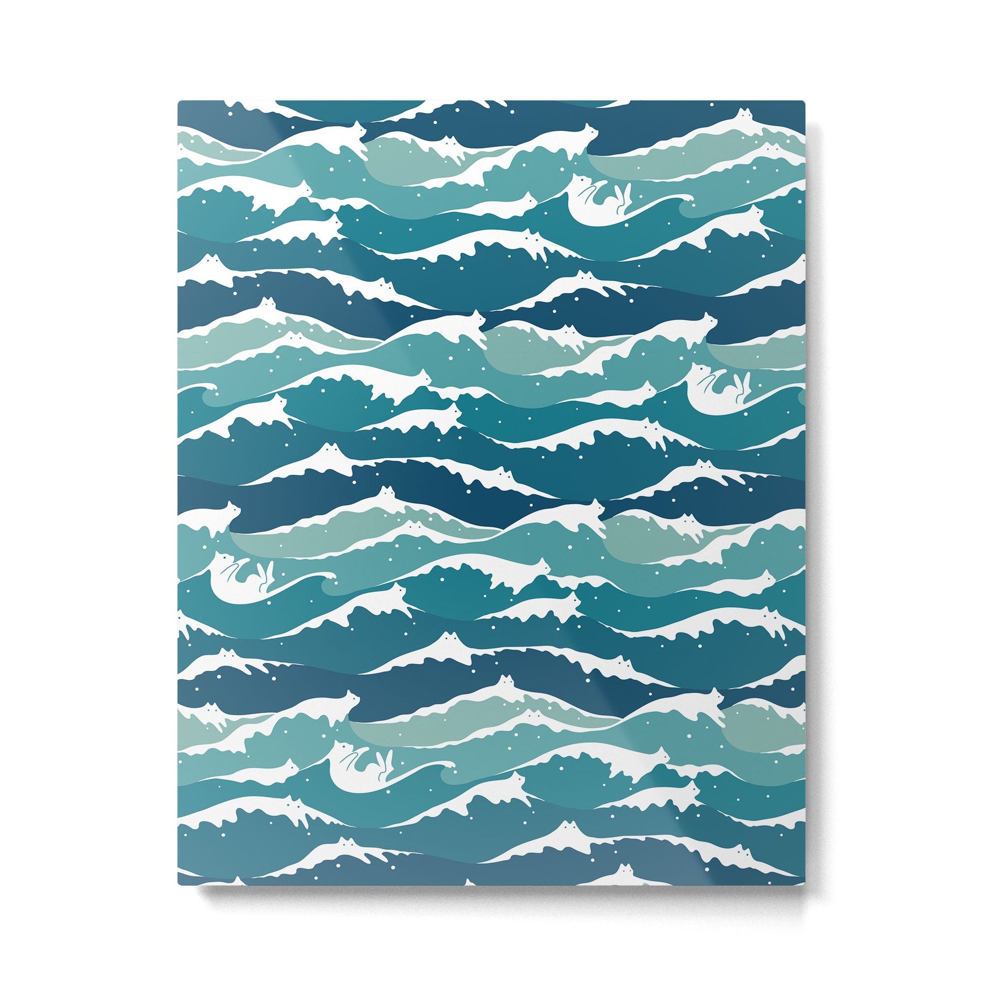 Cat waves pattern Metal Print | TeksDecor