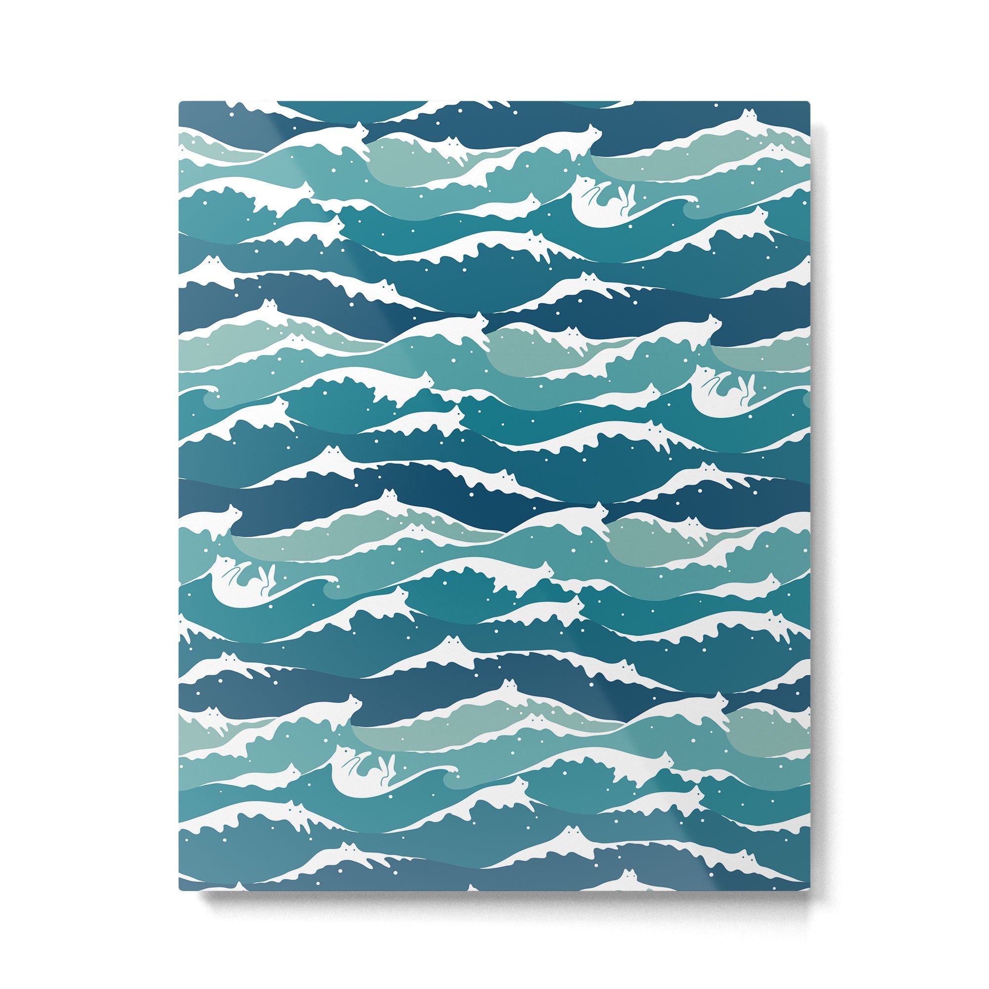 Cat waves pattern Metal Print | TeksDecor