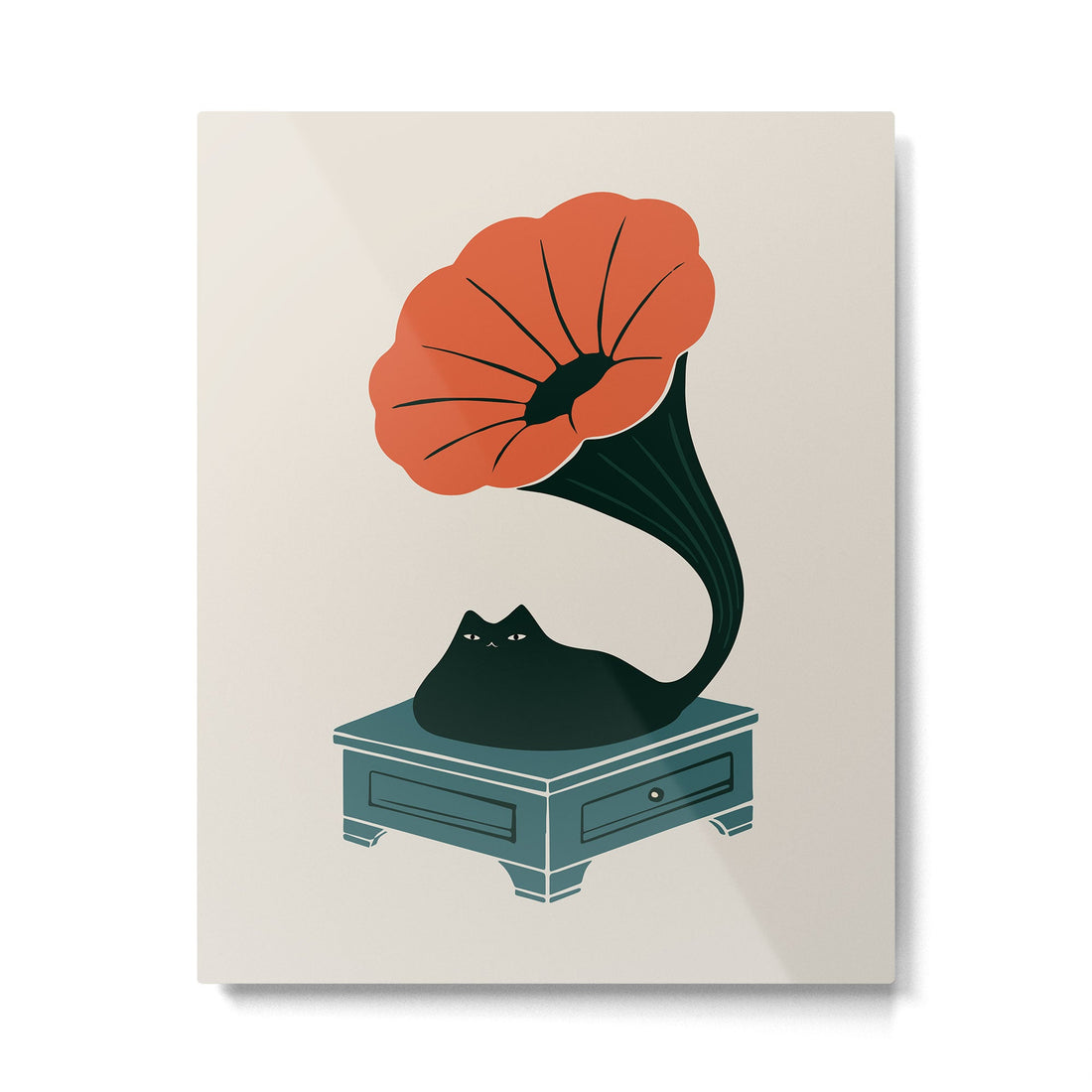 Grameowphone Metal Print | TeksDecor