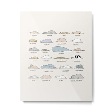 The Moody Animals (Colours) Metal Print | TeksDecor