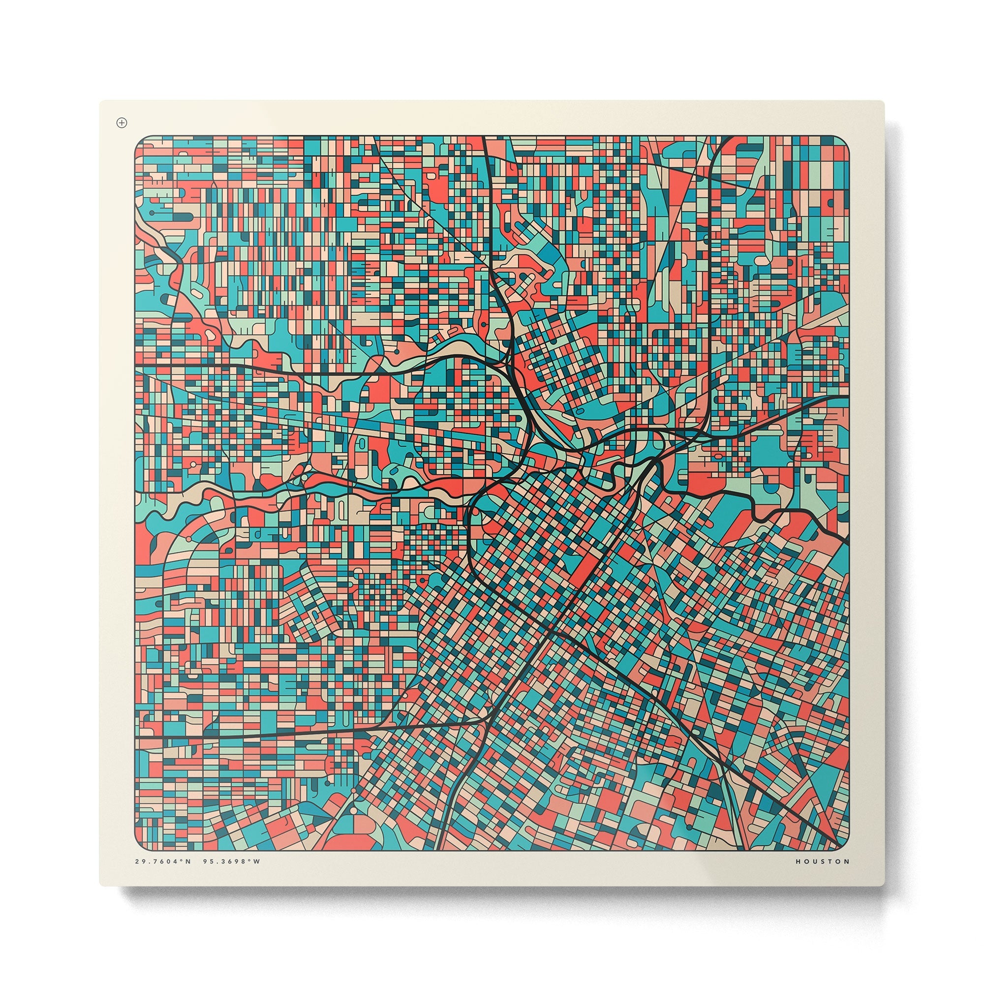 HOUSTON MAP (2022 edition) Metal Print | TeksDecor