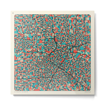 HOUSTON MAP (2022 edition) Metal Print | TeksDecor