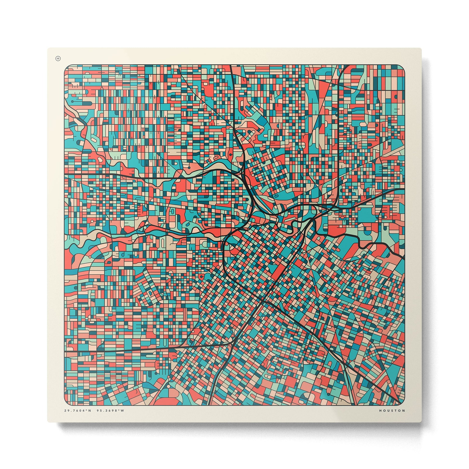 HOUSTON MAP (2022 edition) Metal Print | TeksDecor