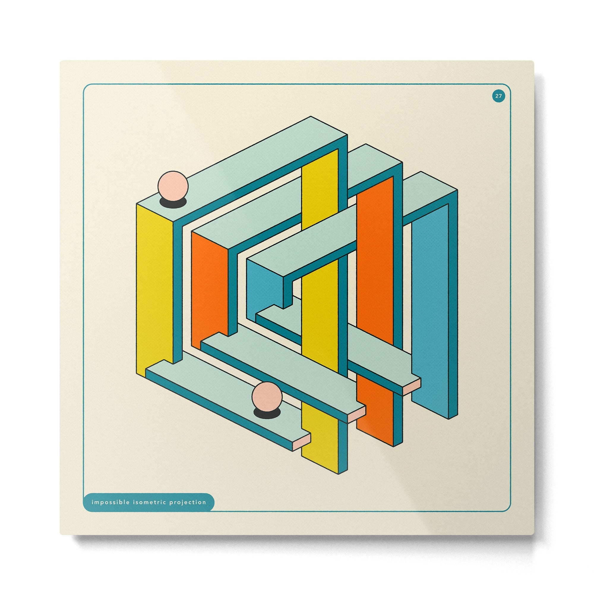IMPOSSIBLE GEOMETRICS 27 Metal Print | TeksDecor