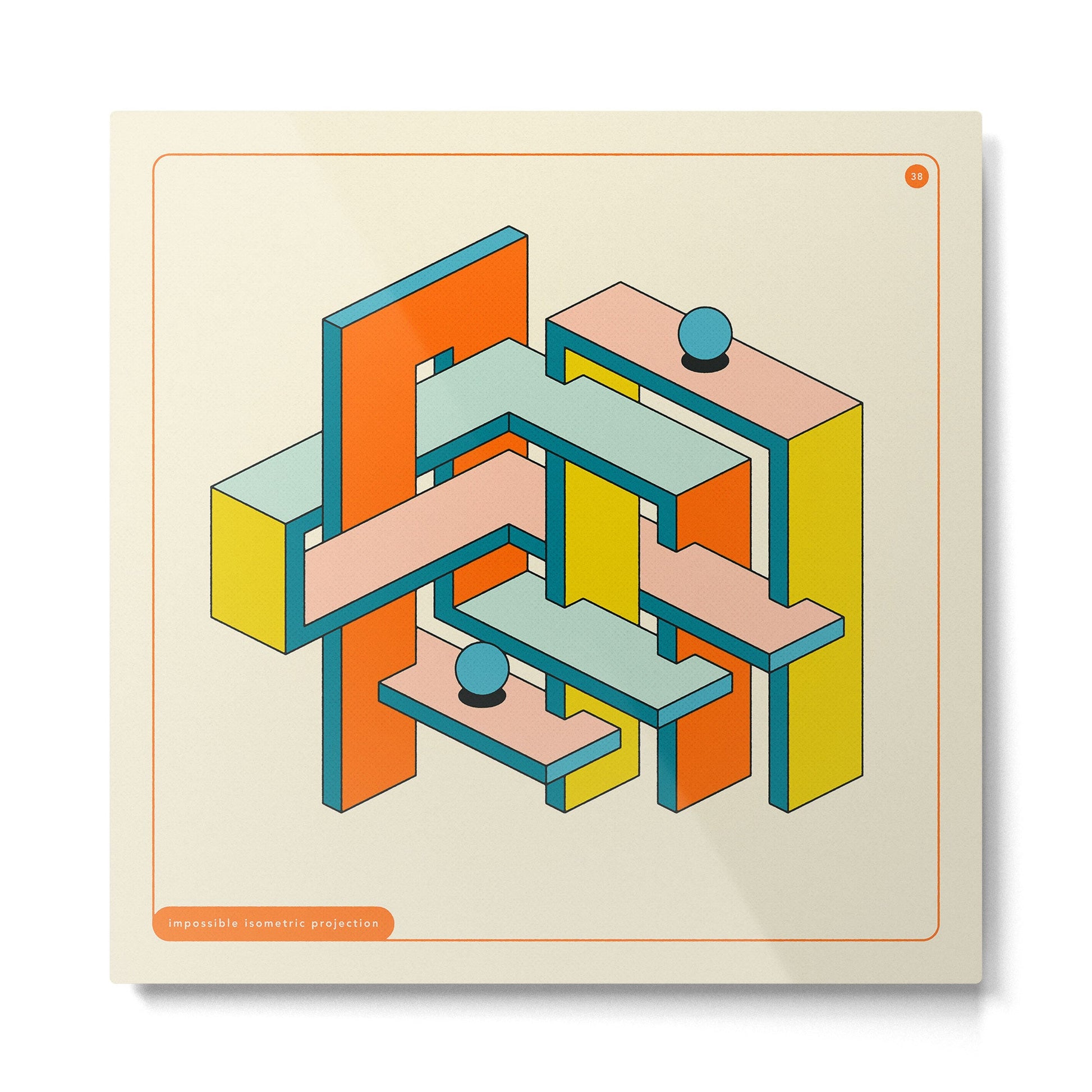 IMPOSSIBLE GEOMETRICS 38 Metal Print | TeksDecor