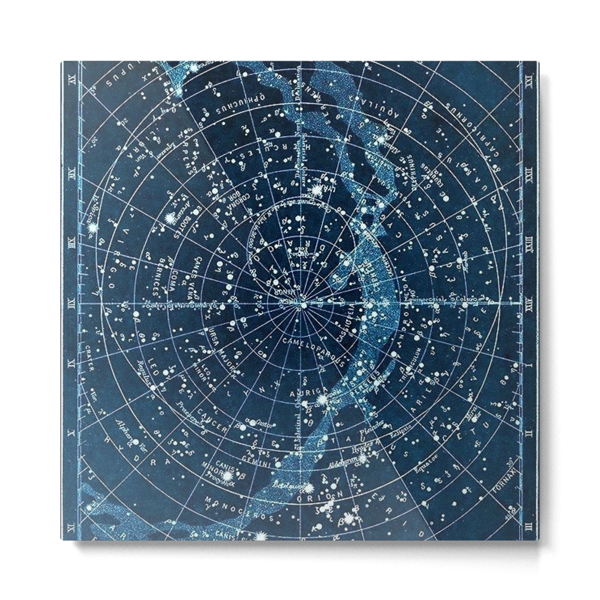 1900 Star Constellation Map - Chart Vintage Poster Metal Print | TeksDecor