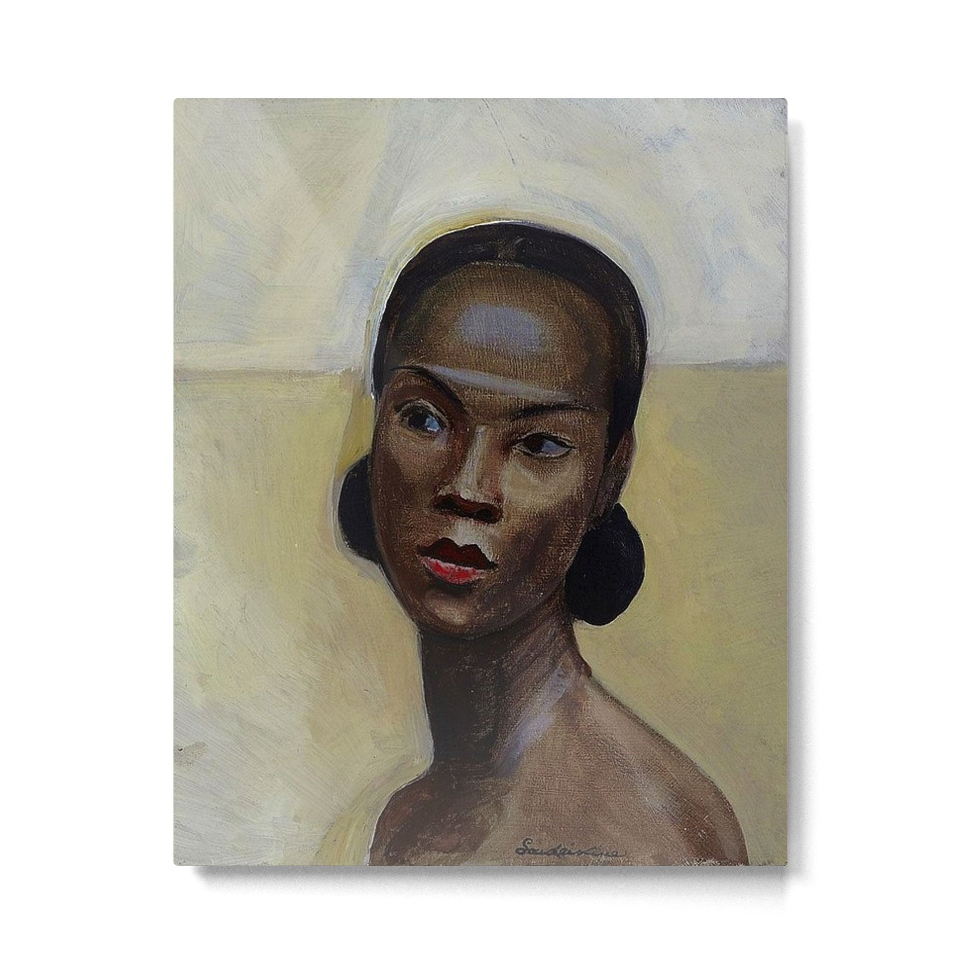 African American Masterpiece 'Portrait of a Black Woman' by Sergey Sudeikin  Metal Print | TeksDecor