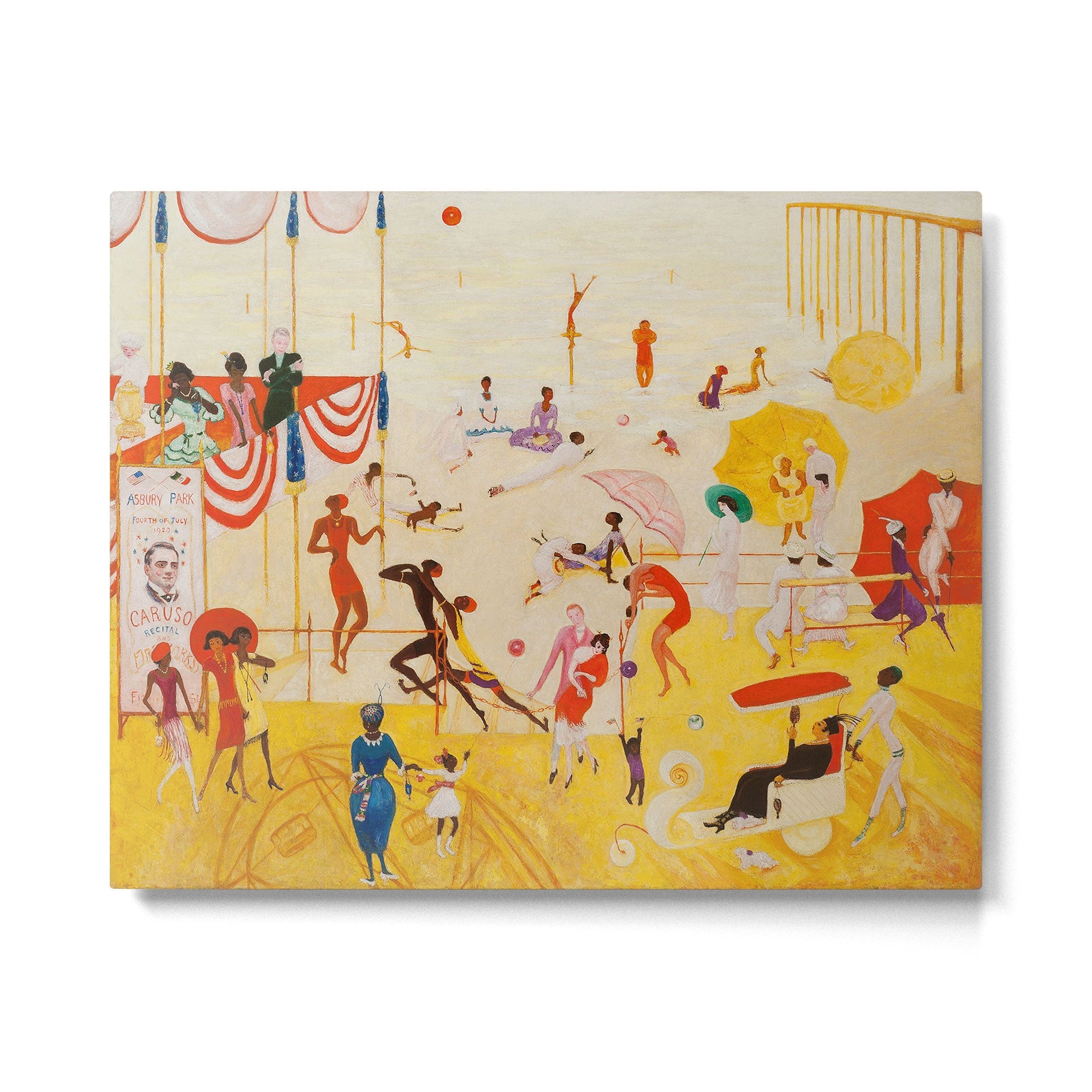 African American Masterpiece 'Summertime, Asbury Park, South' by Florine Stettheimer Metal Print | TeksDecor