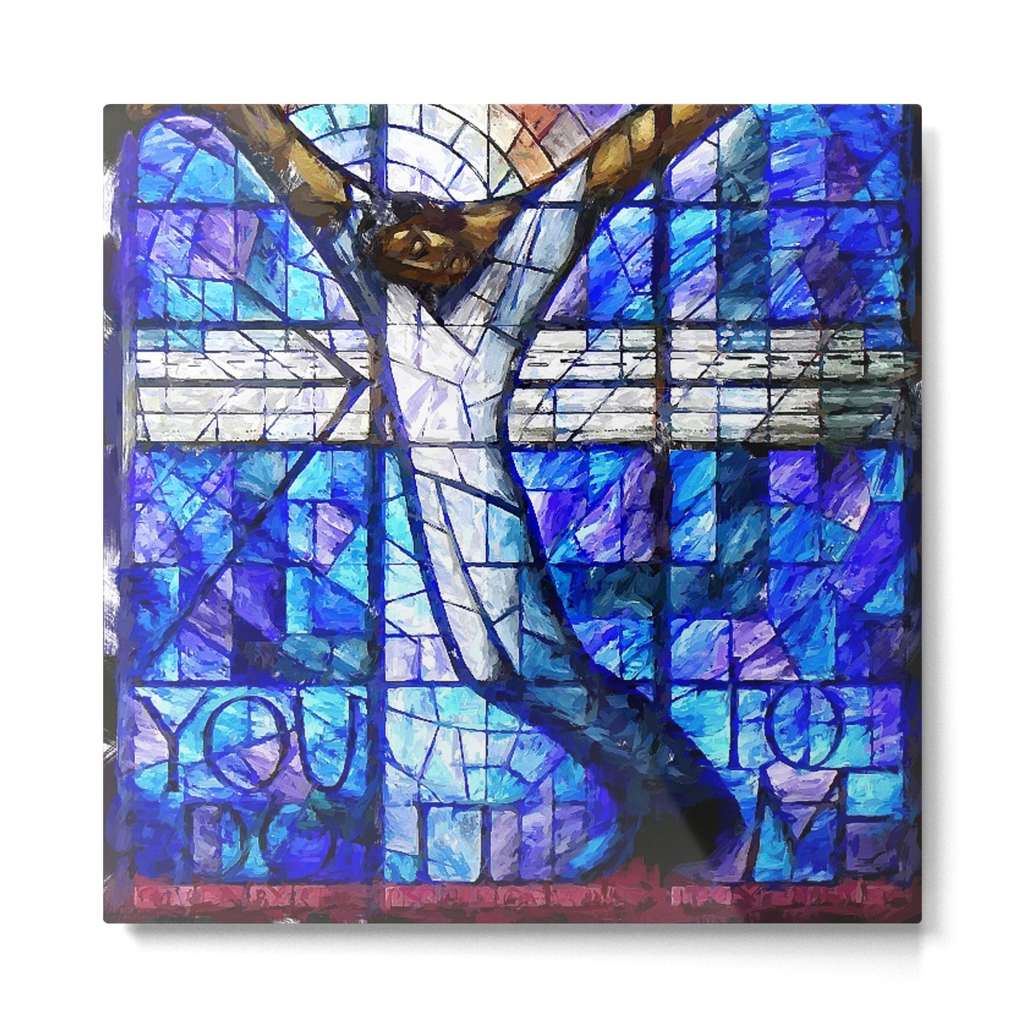 African American Portrait Painting of the Wales window at the 16th Street Baptist by Jeanpaul Ferro Metal Print | TeksDecor